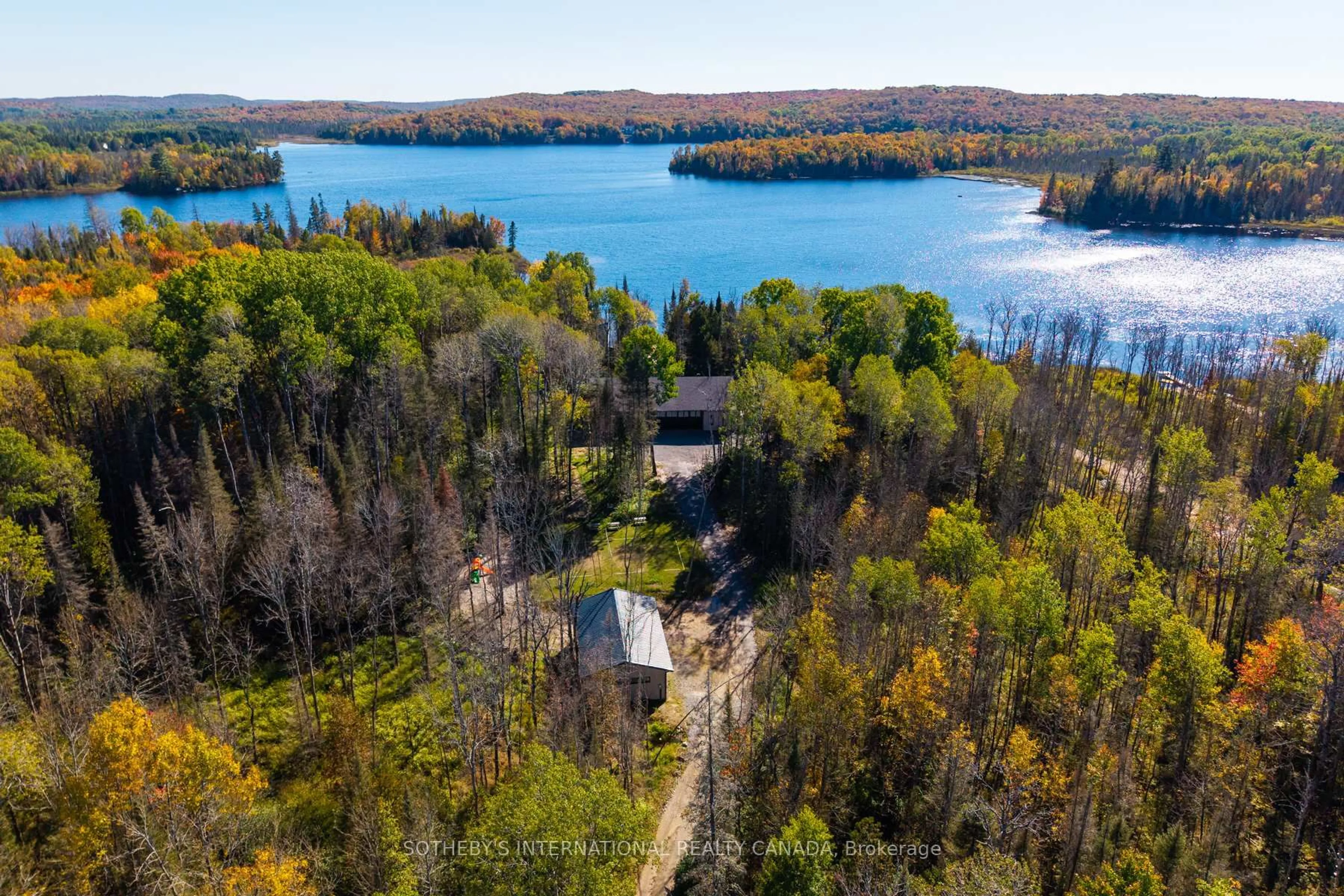 A pic from outside/outdoor area/front of a property/back of a property/a pic from drone, water/lake/river/ocean view for 1445 Pickerel Jack Lake Rd, Burk's Falls Ontario P0A 1Z0