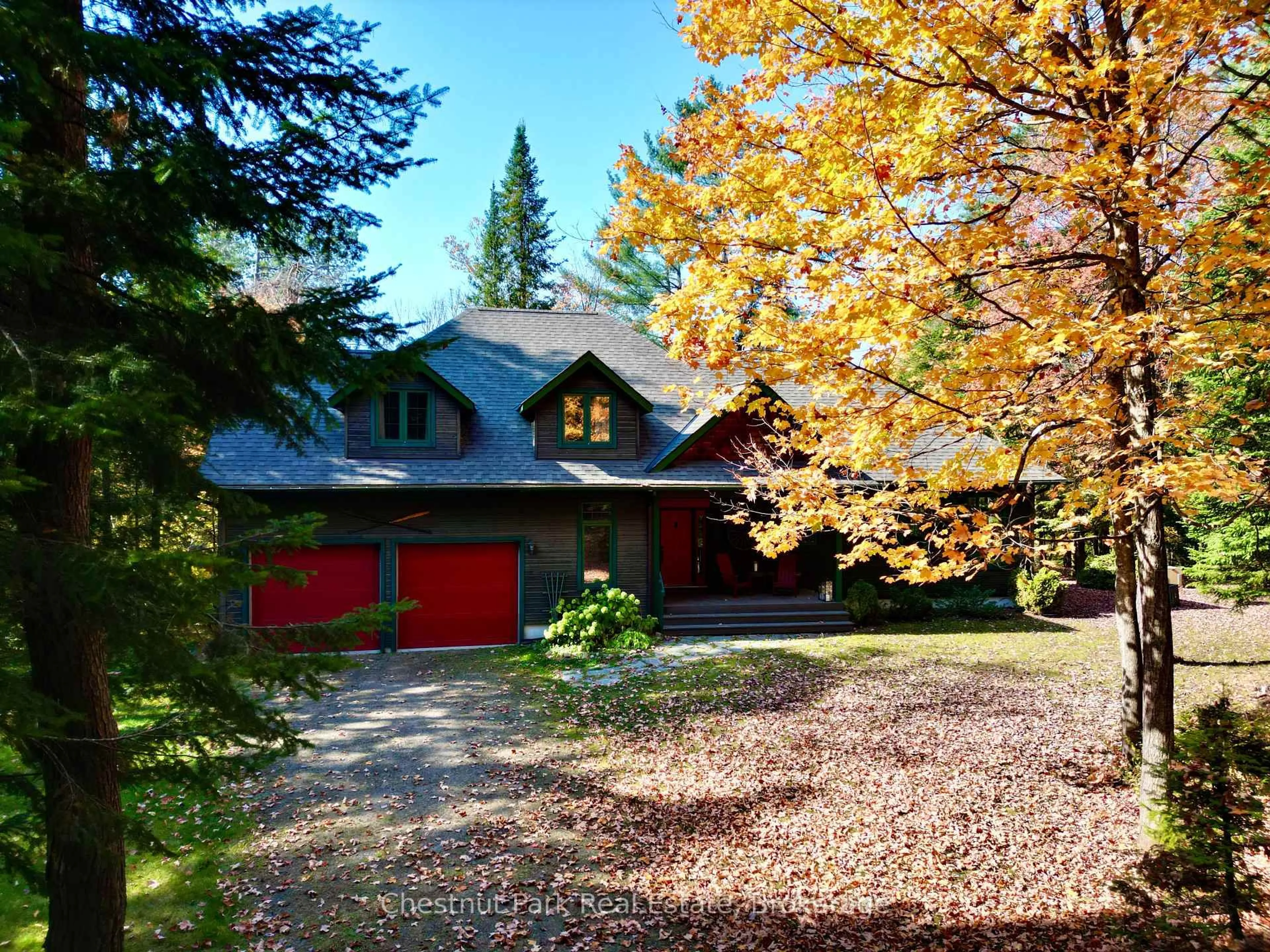 A pic from outside/outdoor area/front of a property/back of a property/a pic from drone, street for 1230 MIRIAM Dr #1 & 2, Bracebridge Ontario P1L 1X1