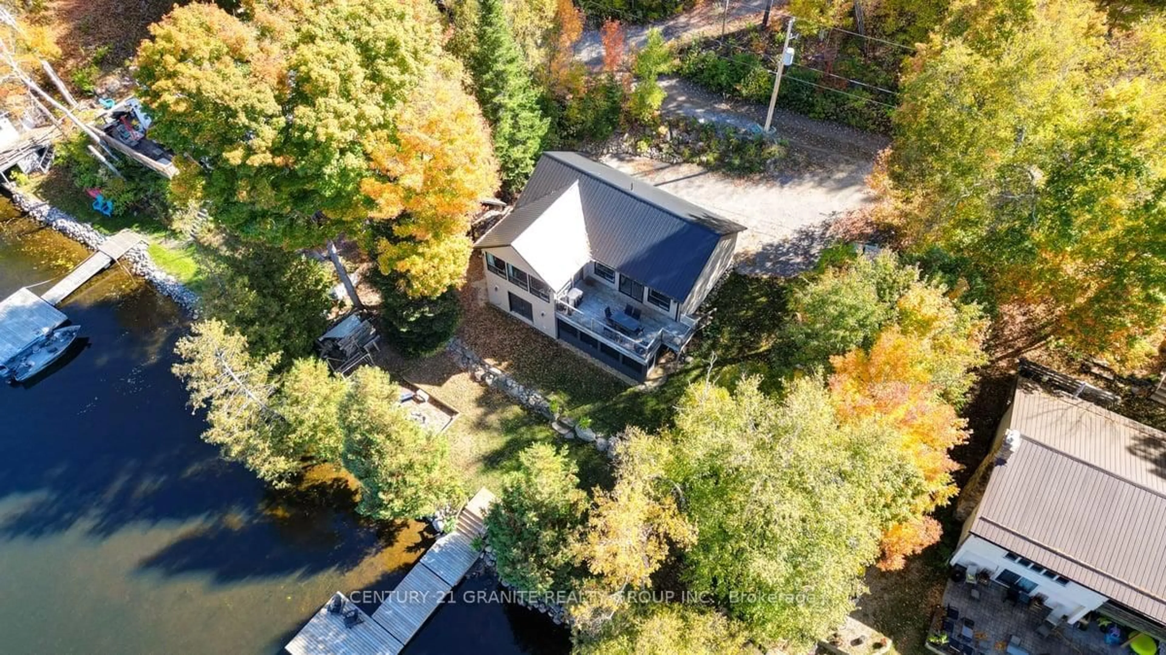 A pic from outside/outdoor area/front of a property/back of a property/a pic from drone, water/lake/river/ocean view for 75 Martin Rd, Bancroft Ontario K0L 1C0