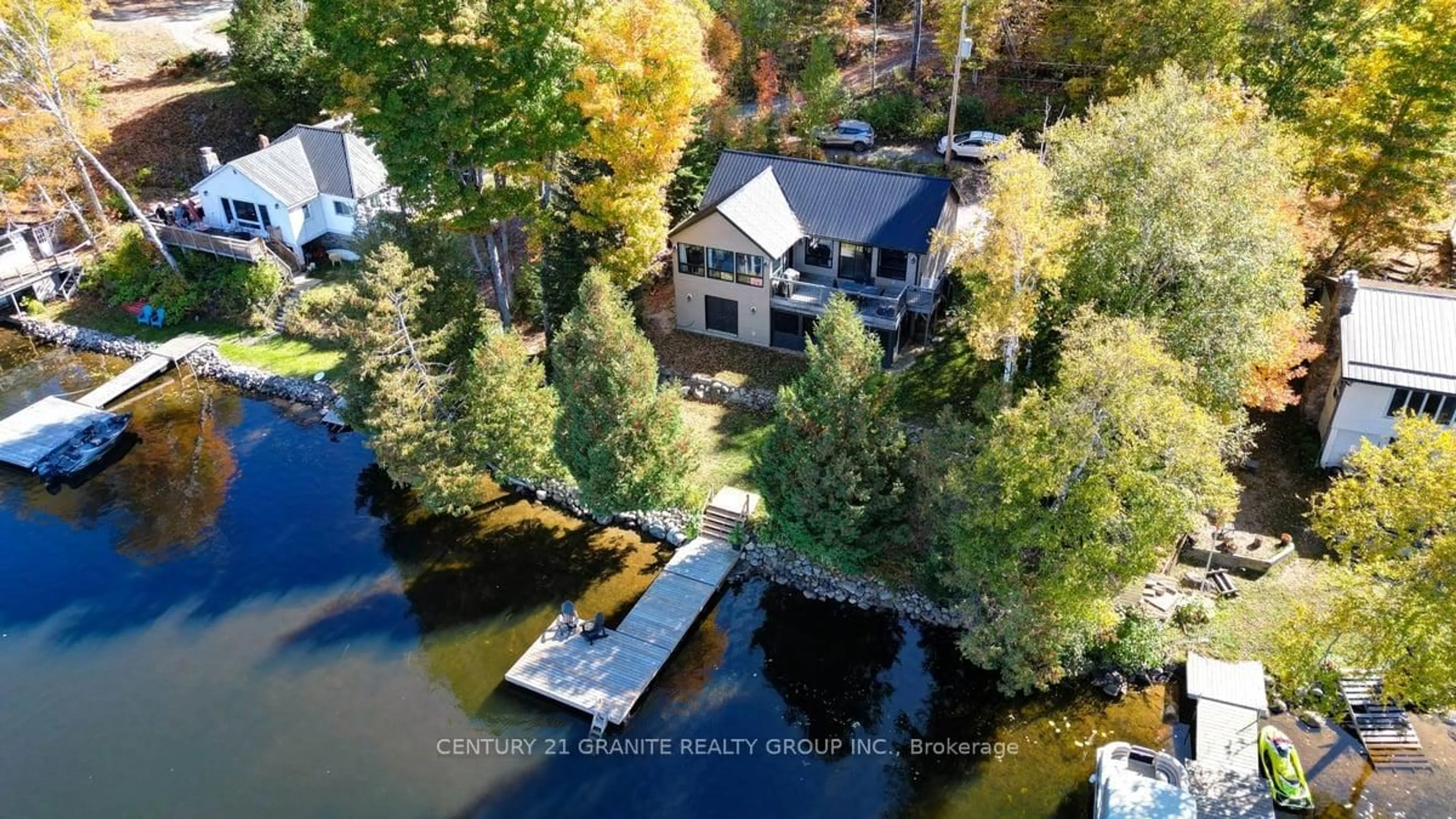 A pic from outside/outdoor area/front of a property/back of a property/a pic from drone, water/lake/river/ocean view for 75 Martin Rd, Bancroft Ontario K0L 1C0