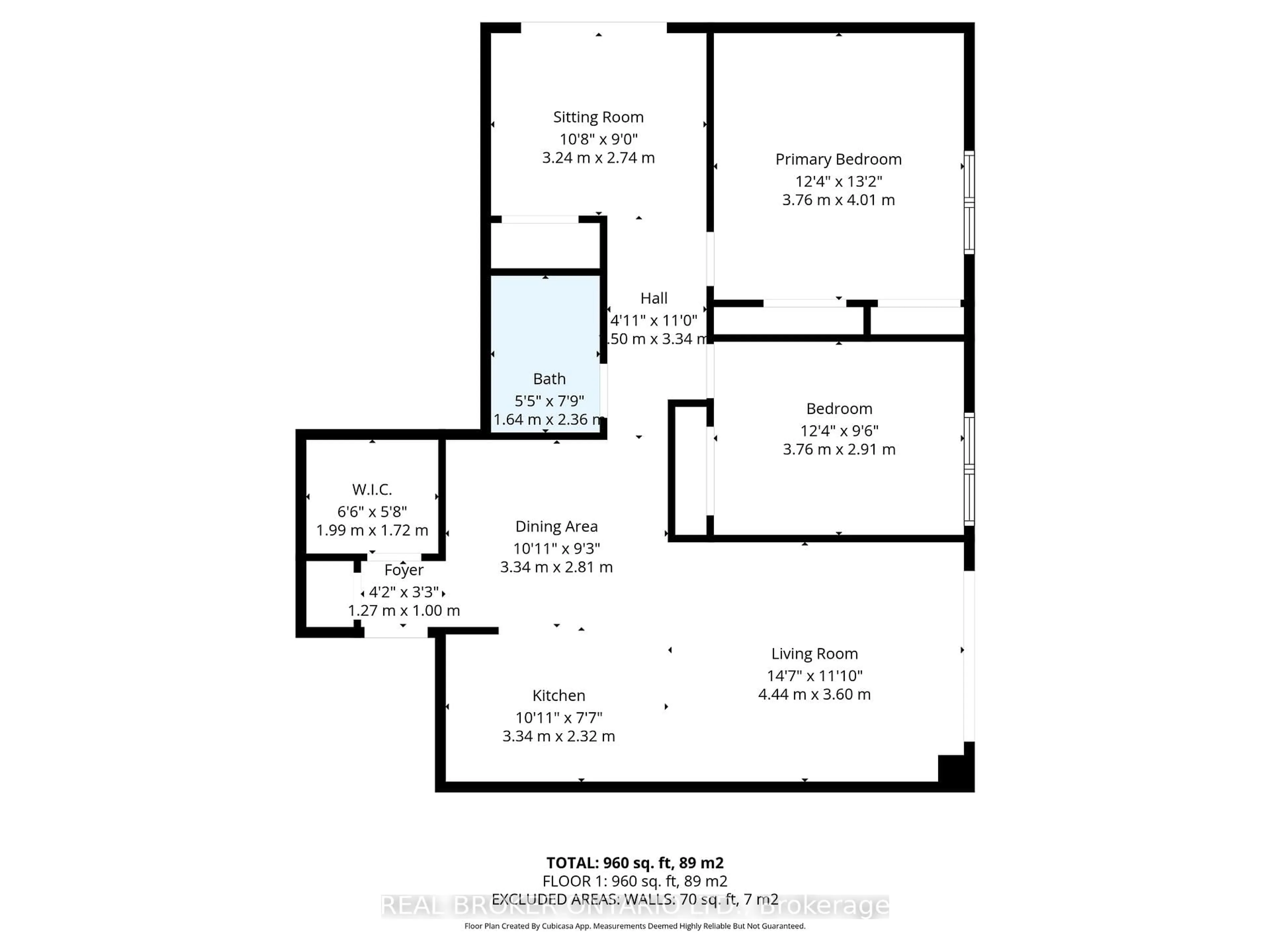Floor plan for 158C McArthur Ave #907, Ottawa Ontario K1L 8E7