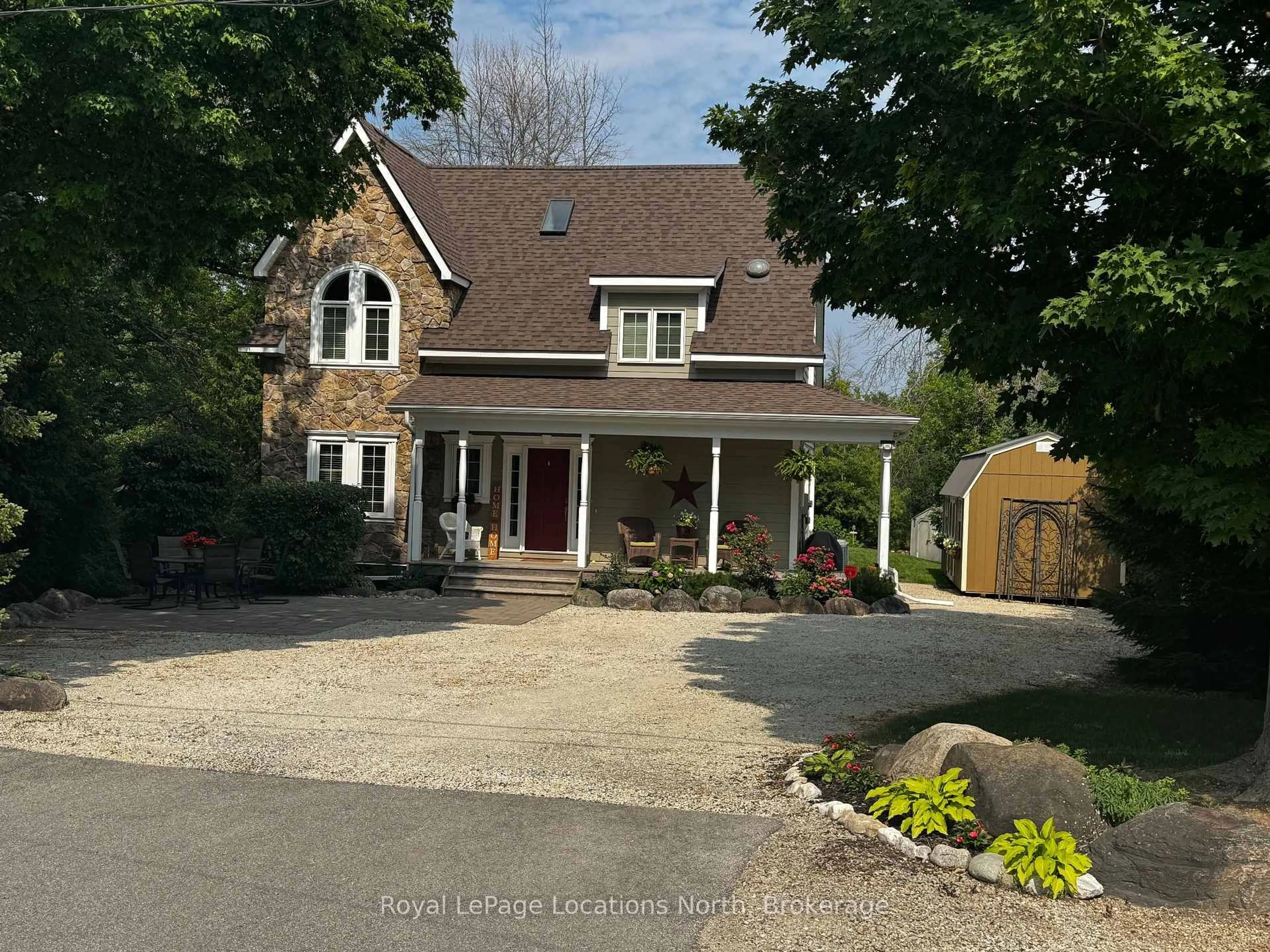 A pic from outside/outdoor area/front of a property/back of a property/a pic from drone, street for 213 Camperdown Rd, Blue Mountains Ontario N0H 1J0