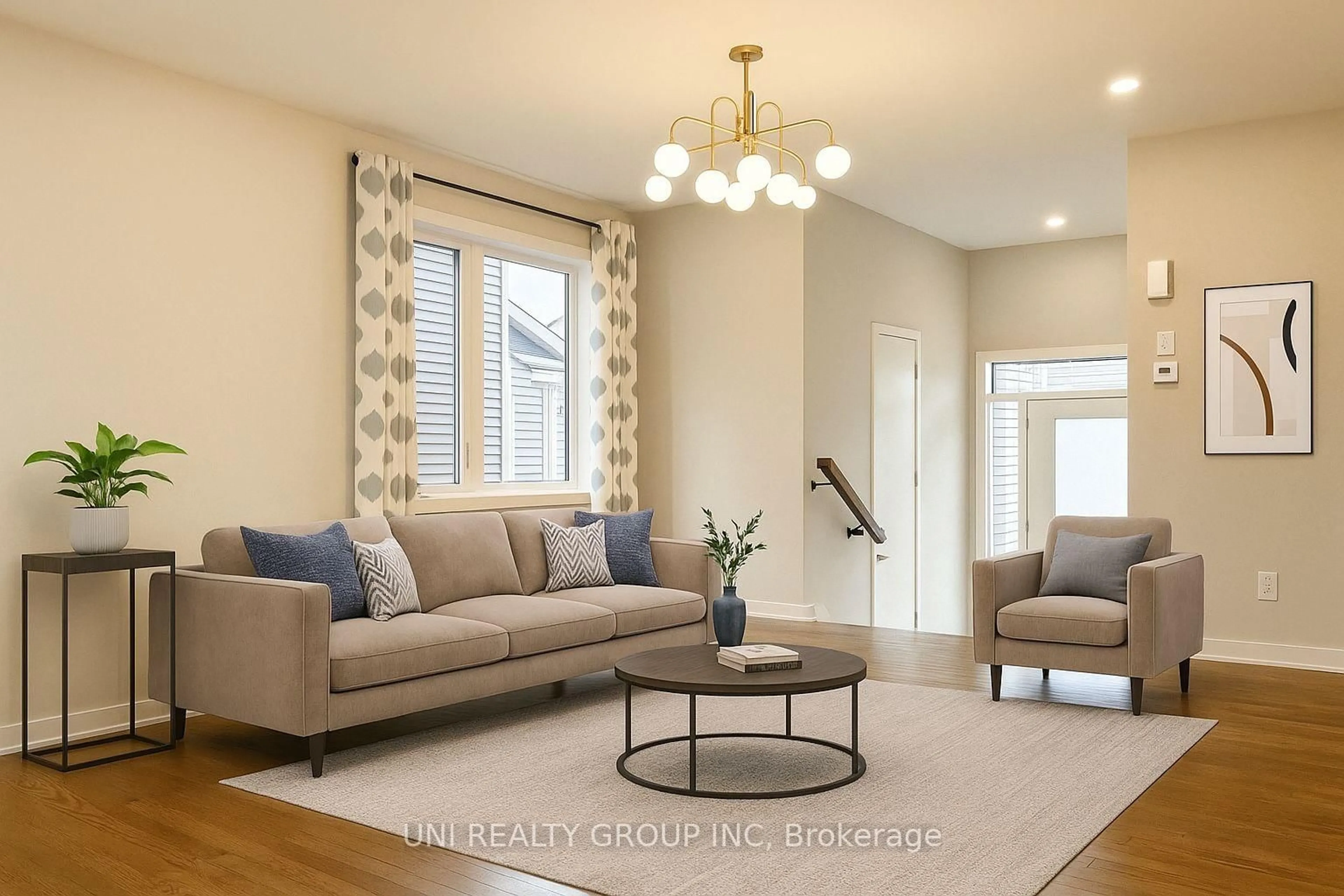 Living room with furniture, wood/laminate floor for 324 CANADENSIS Lane, Ottawa Ontario K2J 6X8