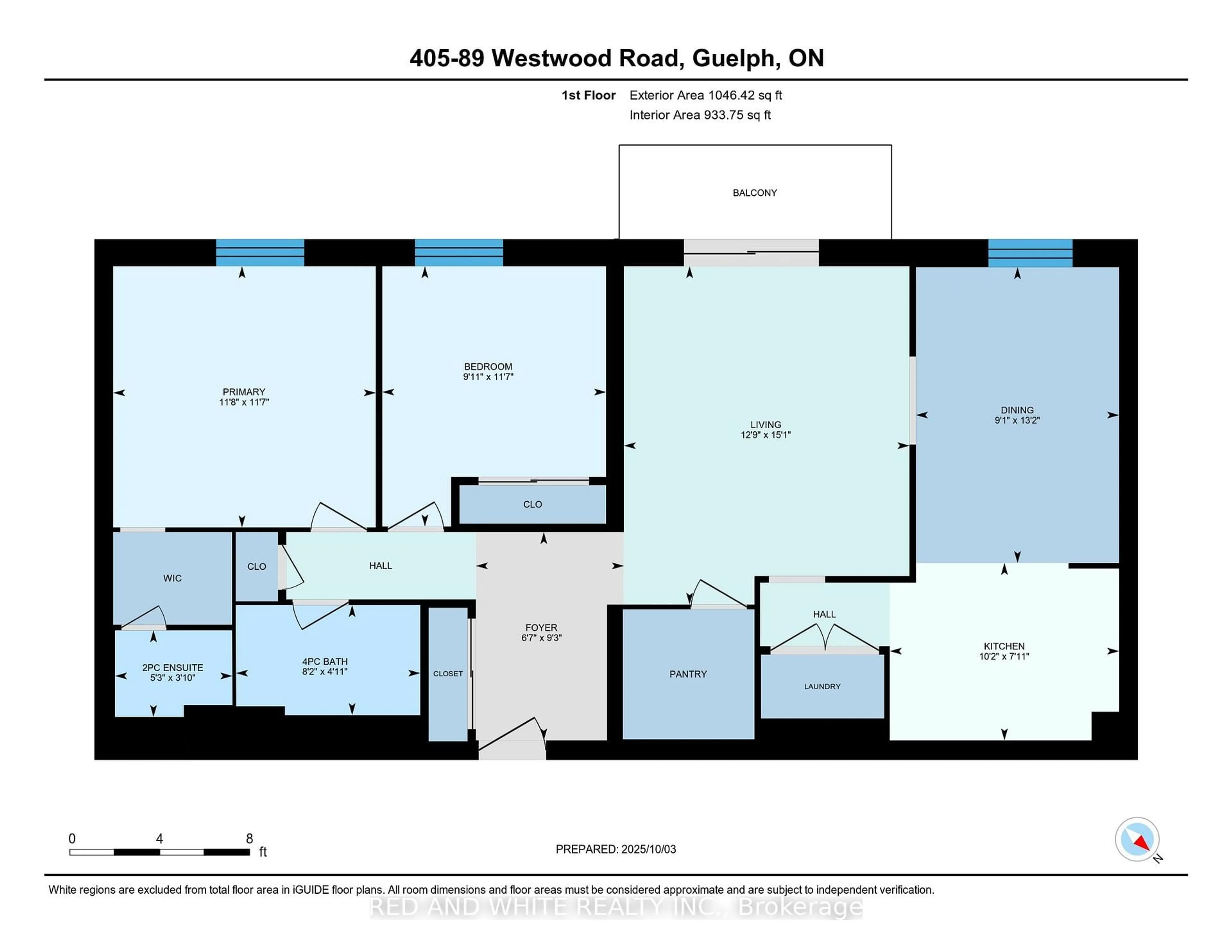 Floor plan for 89 Westwood Rd #405, Guelph Ontario N1H 7J6