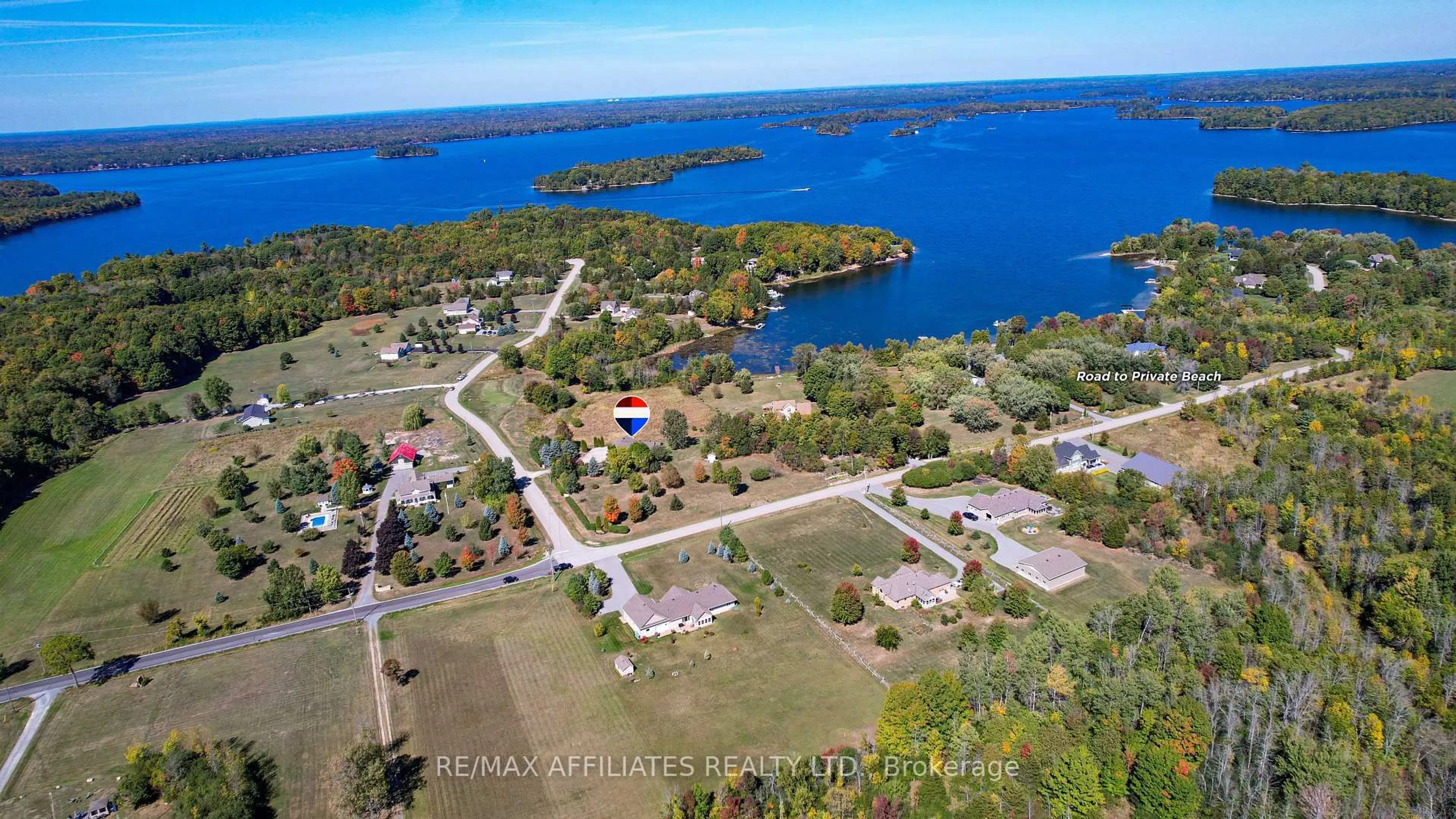 A pic from outside/outdoor area/front of a property/back of a property/a pic from drone, water/lake/river/ocean view for 8 Horace Dr, Rideau Lakes Ontario K0V 1X0