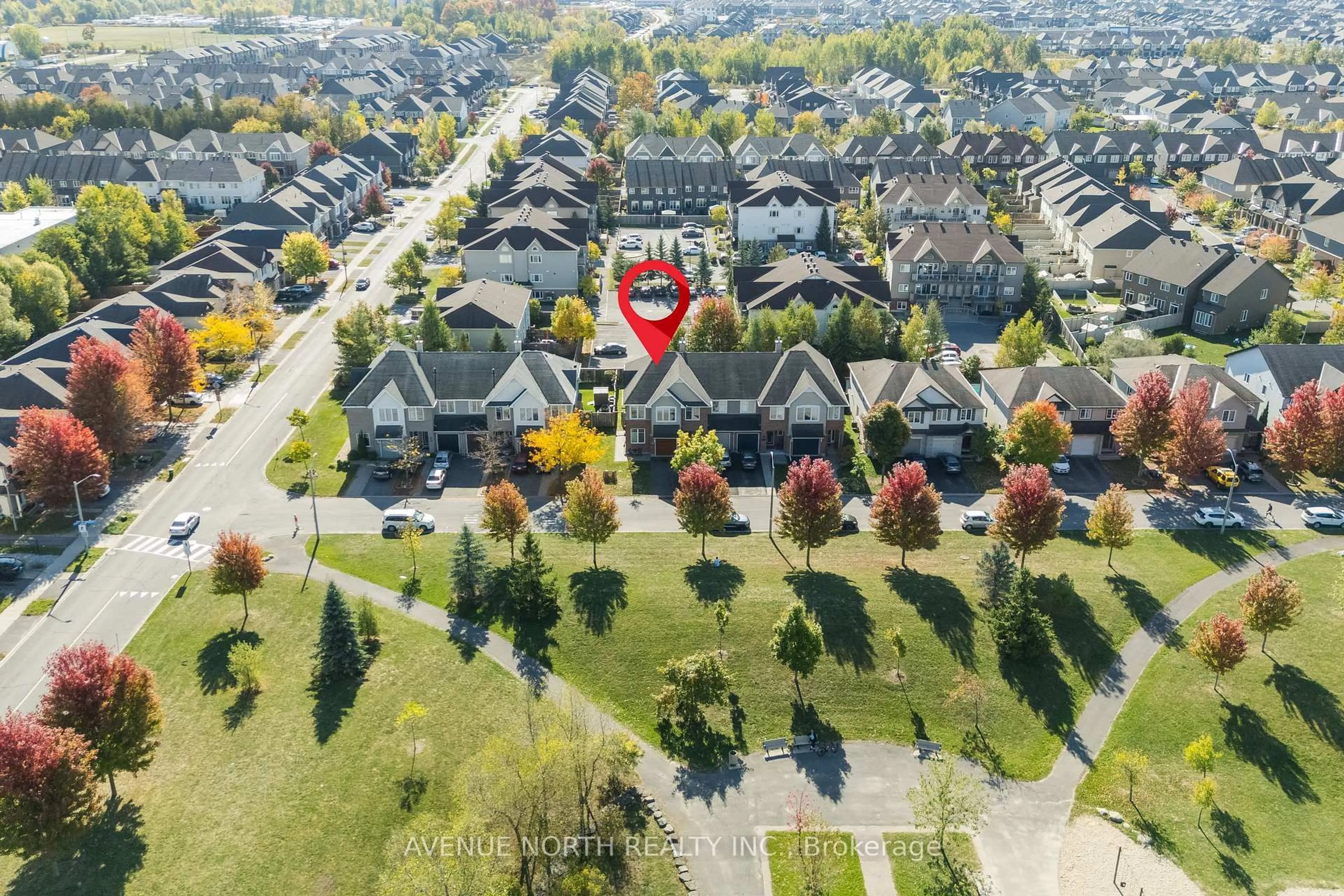 A pic from outside/outdoor area/front of a property/back of a property/a pic from drone, street for 108 Hillman Marsh Way, Ottawa Ontario K1T 0B1