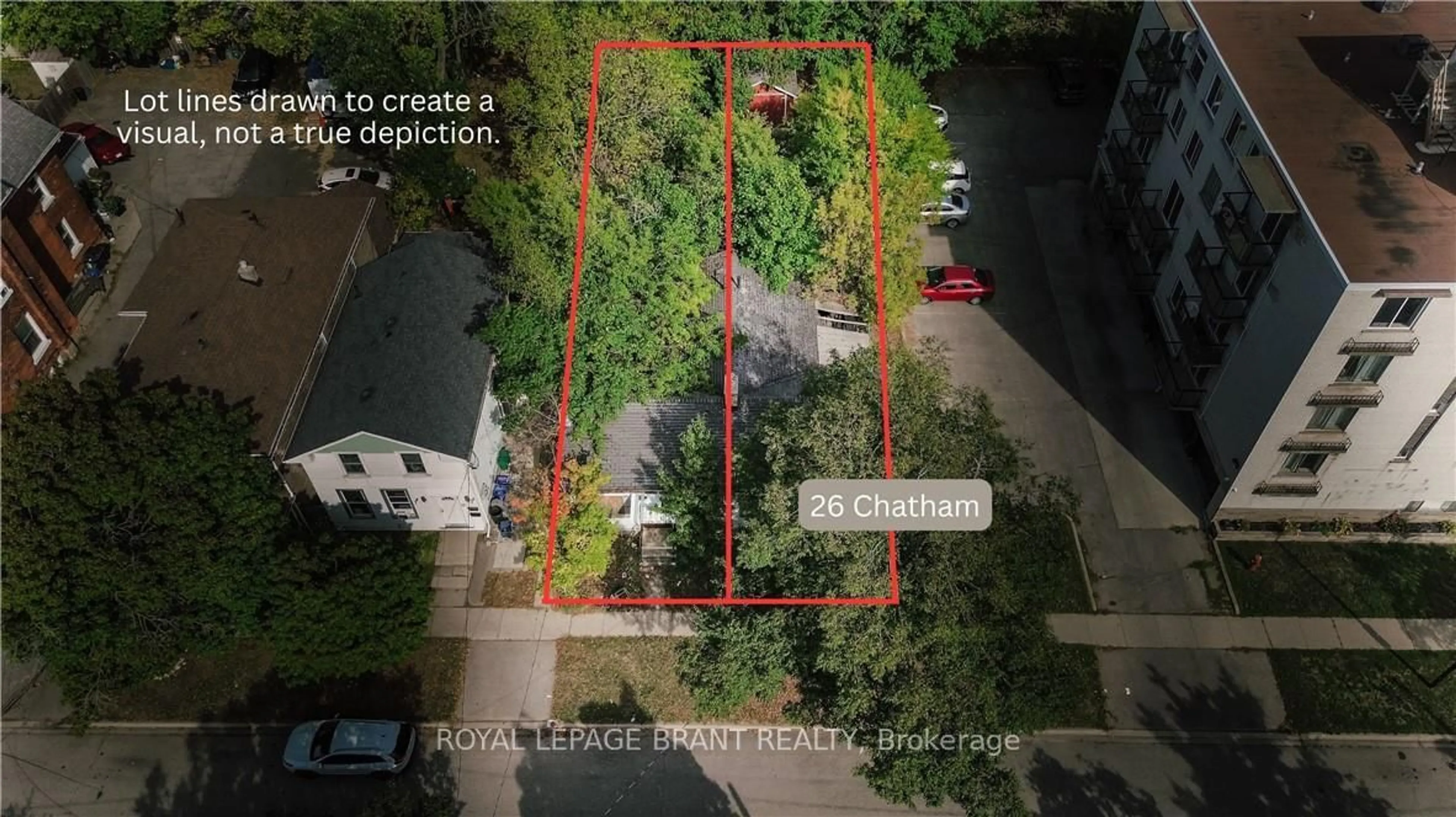 A pic from outside/outdoor area/front of a property/back of a property/a pic from drone, street for 26 Chatham St, Brantford Ontario N3T 2N6