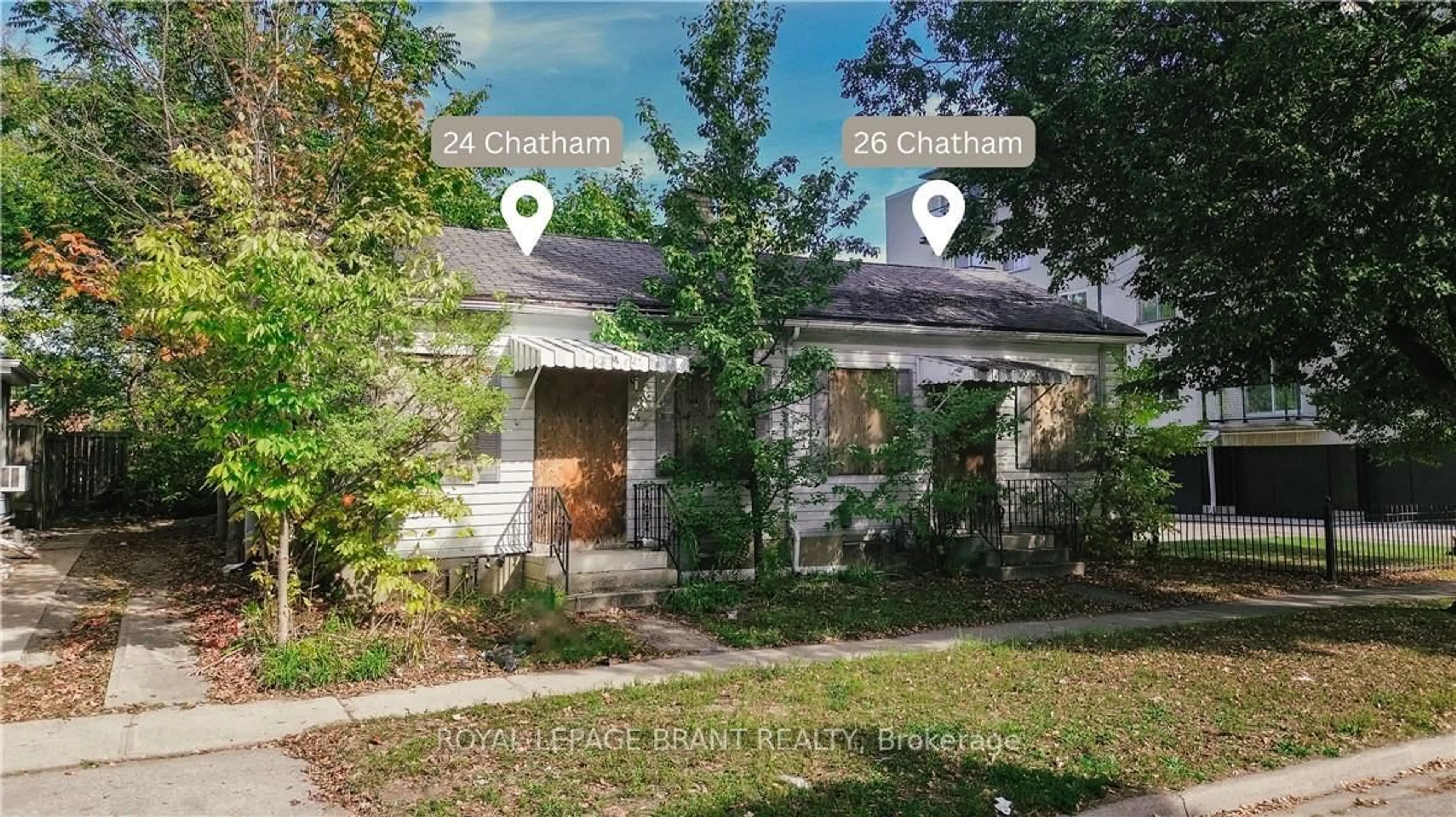 A pic from outside/outdoor area/front of a property/back of a property/a pic from drone, street for 24 Chatham St, Brantford Ontario N3T 2N6