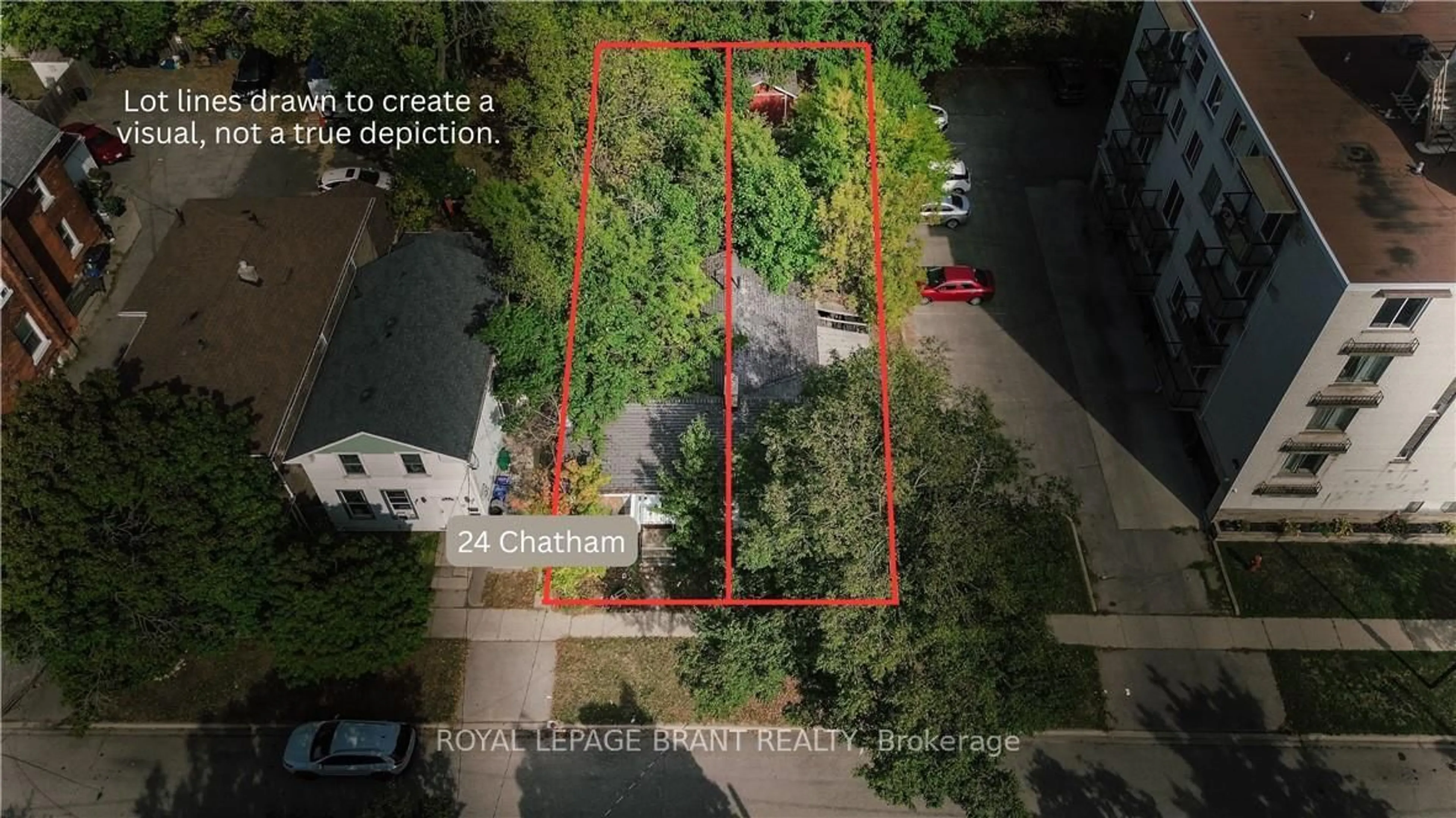 A pic from outside/outdoor area/front of a property/back of a property/a pic from drone, street for 24 Chatham St, Brantford Ontario N3T 2N6