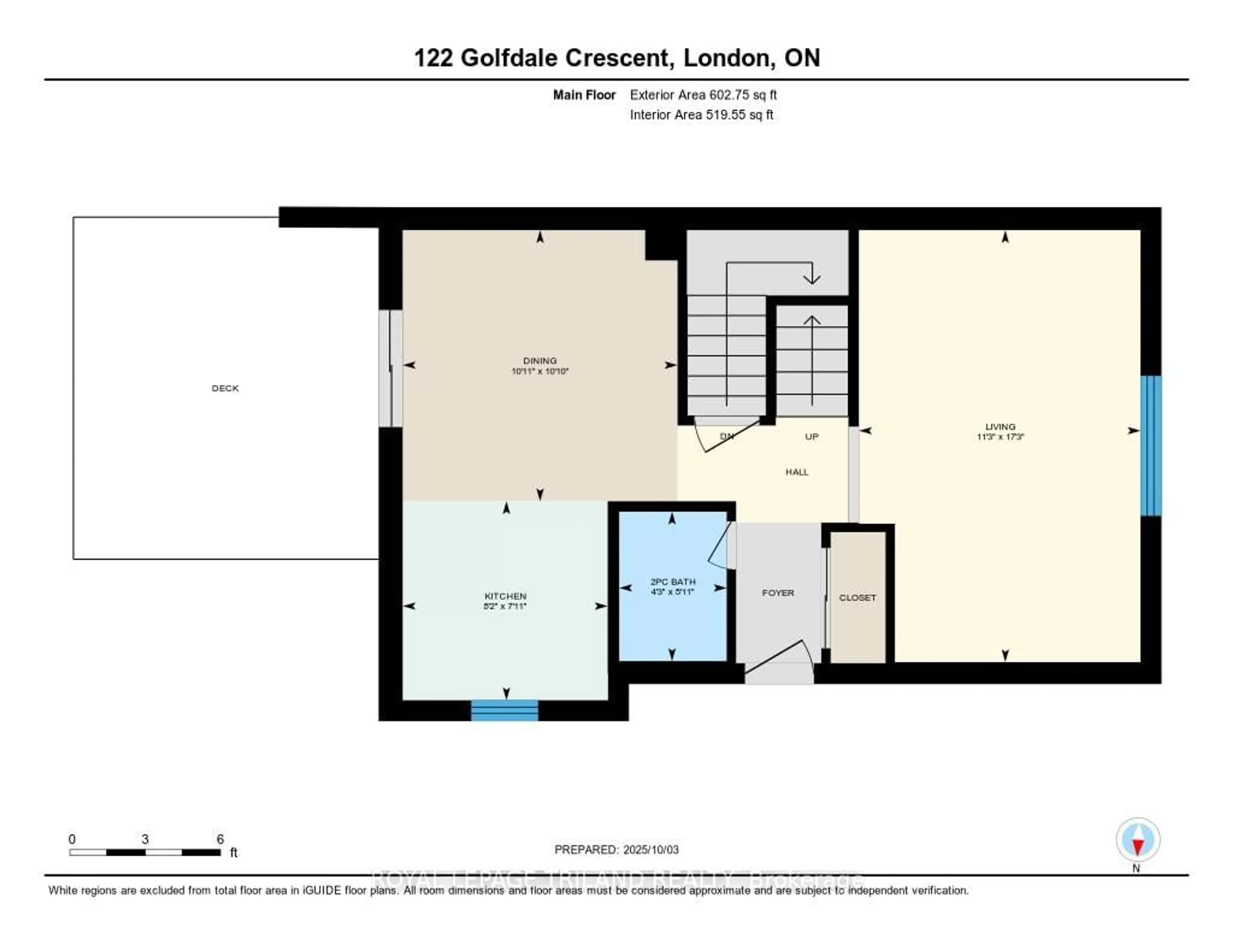 Floor plan for 122 Golfdale Cres, London South Ontario N6C 5X6
