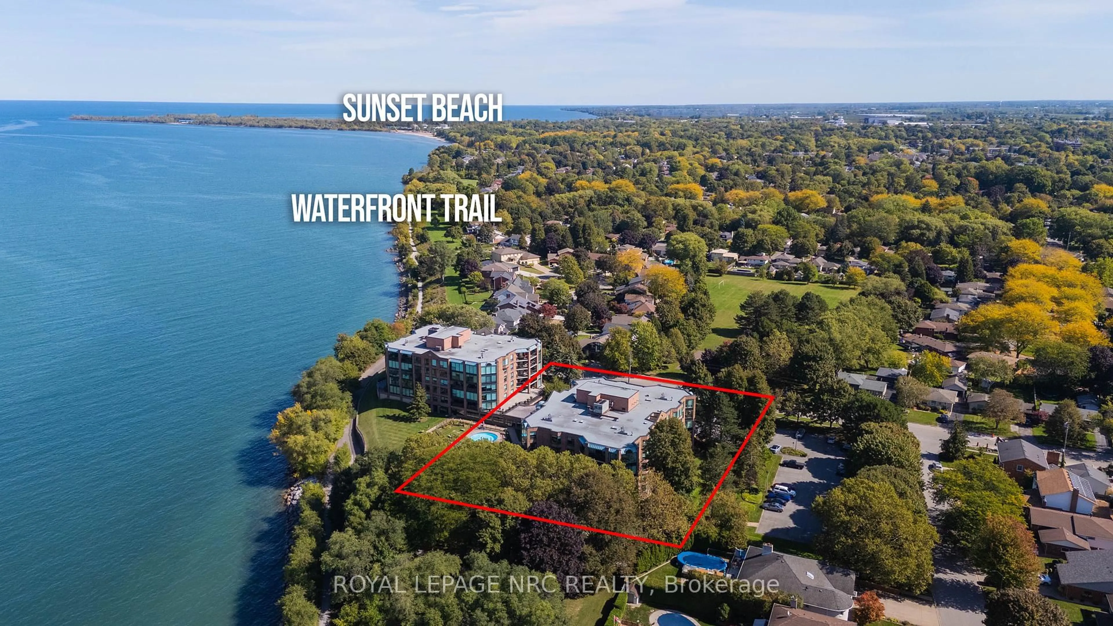 A pic from outside/outdoor area/front of a property/back of a property/a pic from drone, water/lake/river/ocean view for 701 Geneva St #2206, St. Catharines Ontario L2N 7H9