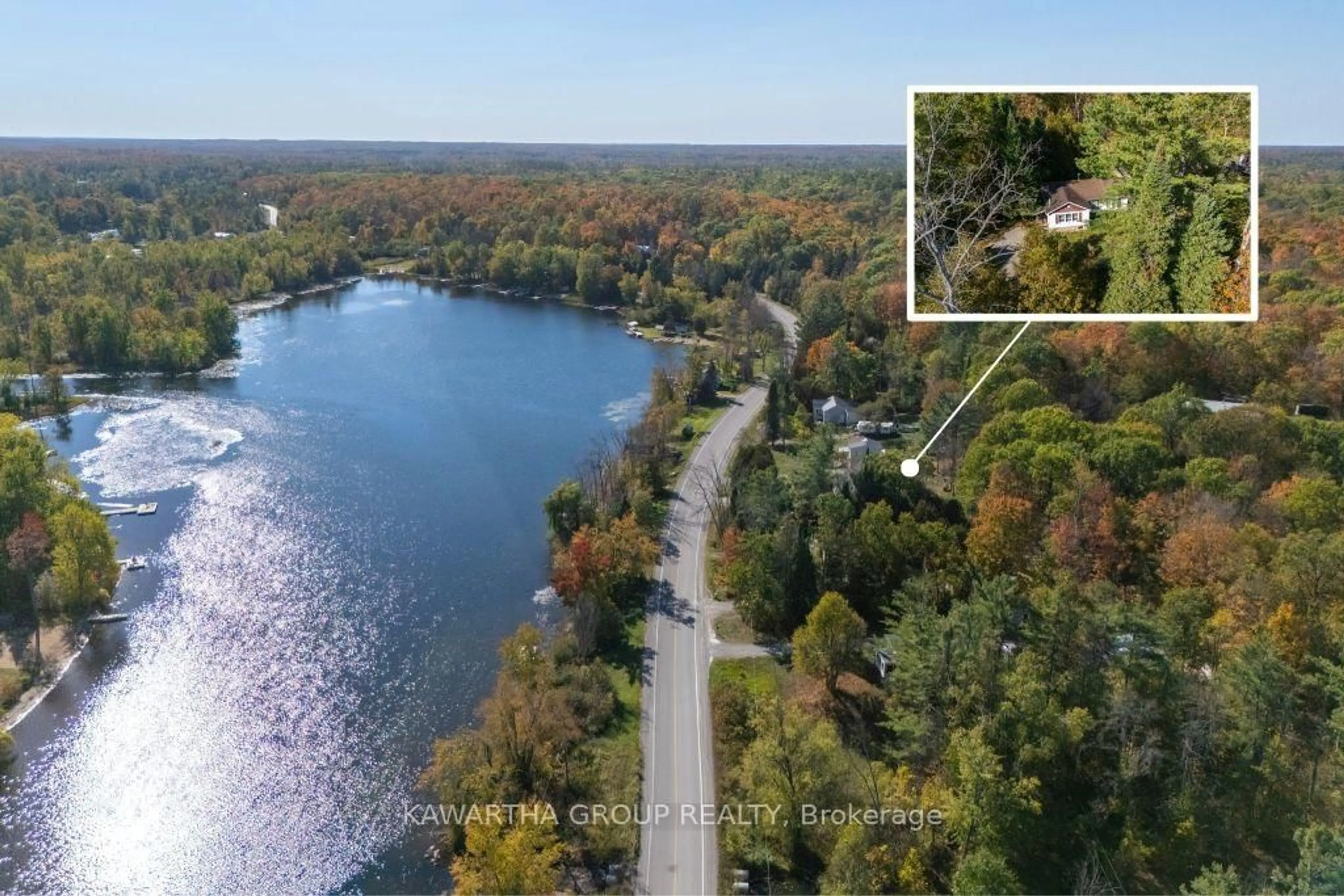 A pic from outside/outdoor area/front of a property/back of a property/a pic from drone, water/lake/river/ocean view for 3639 Monck Rd, Kawartha Lakes Ontario K0M 2L0