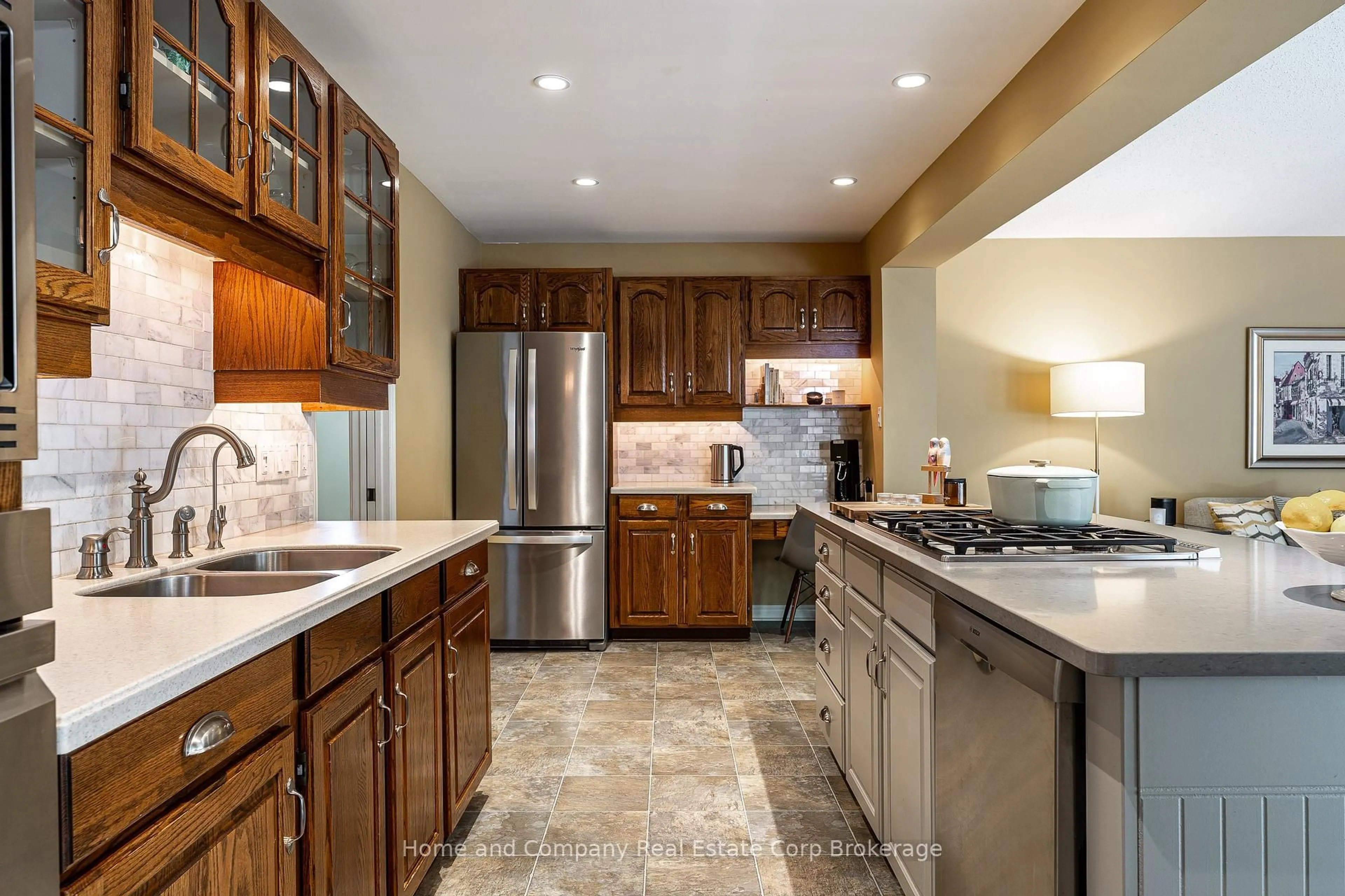 Open concept kitchen, ceramic/tile floor for 61 Baker St, Stratford Ontario N5A 7A2