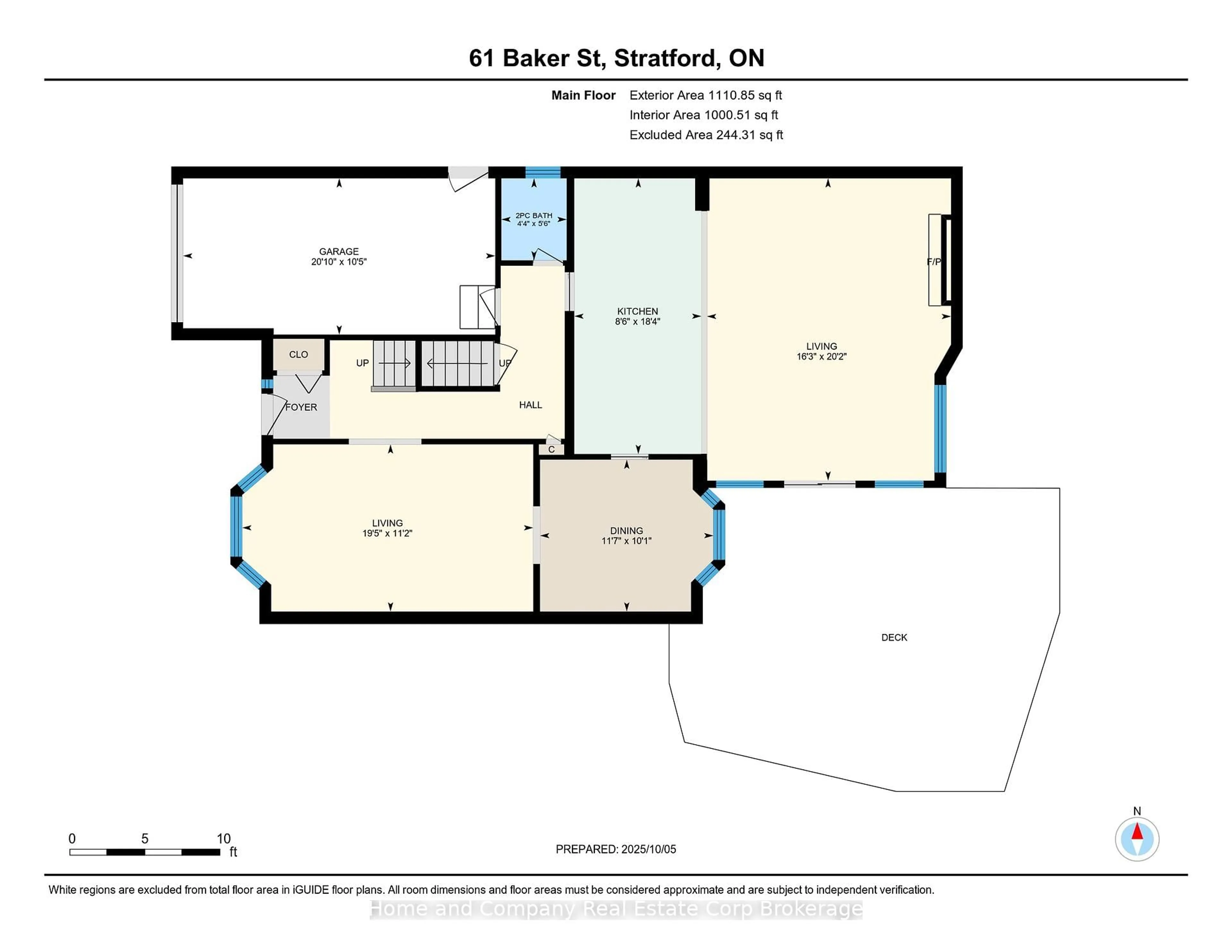 Floor plan for 61 Baker St, Stratford Ontario N5A 7A2