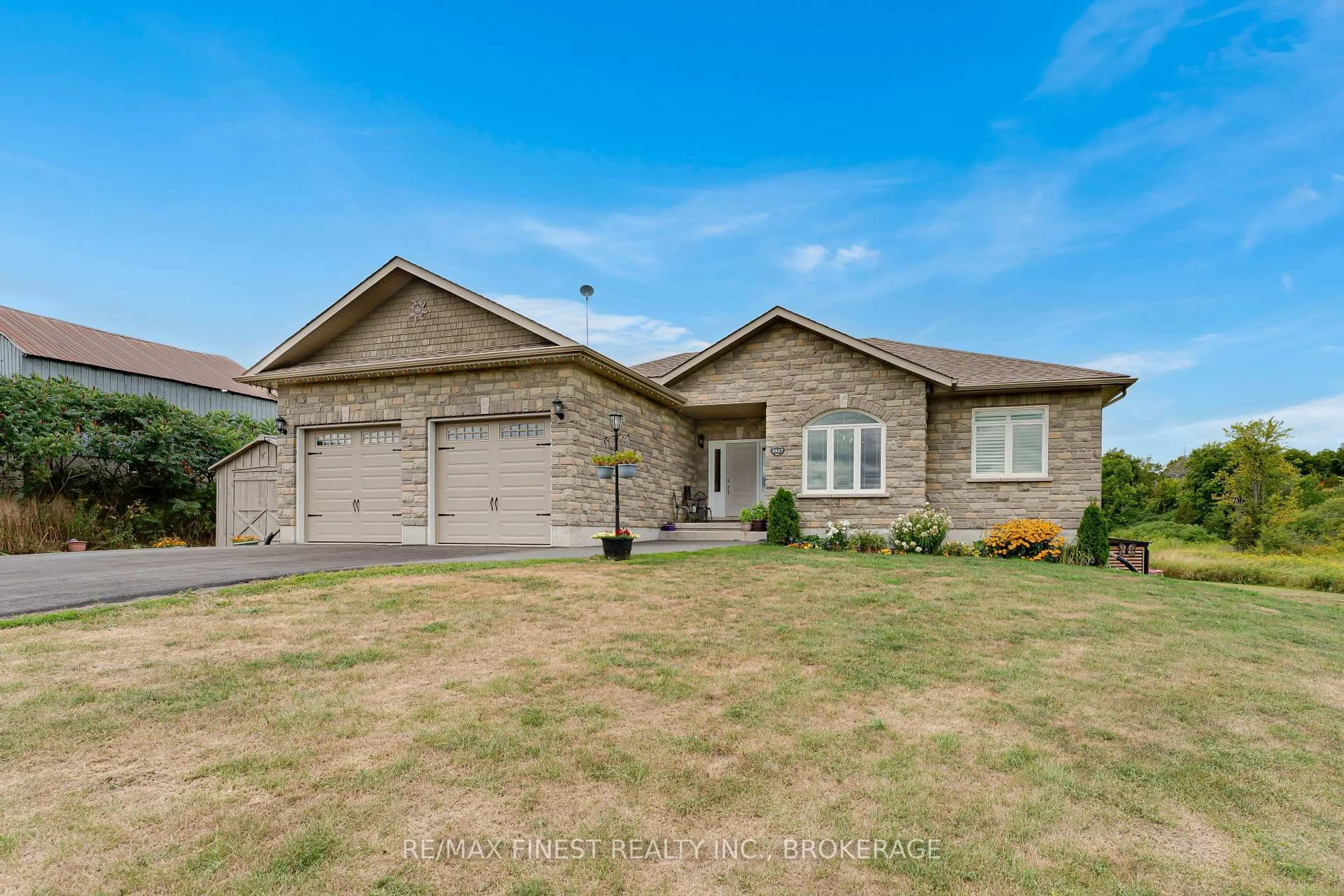 Home with brick exterior material, street for 3527 Battersea Rd, Bissett Creek Ontario K0H 2H0