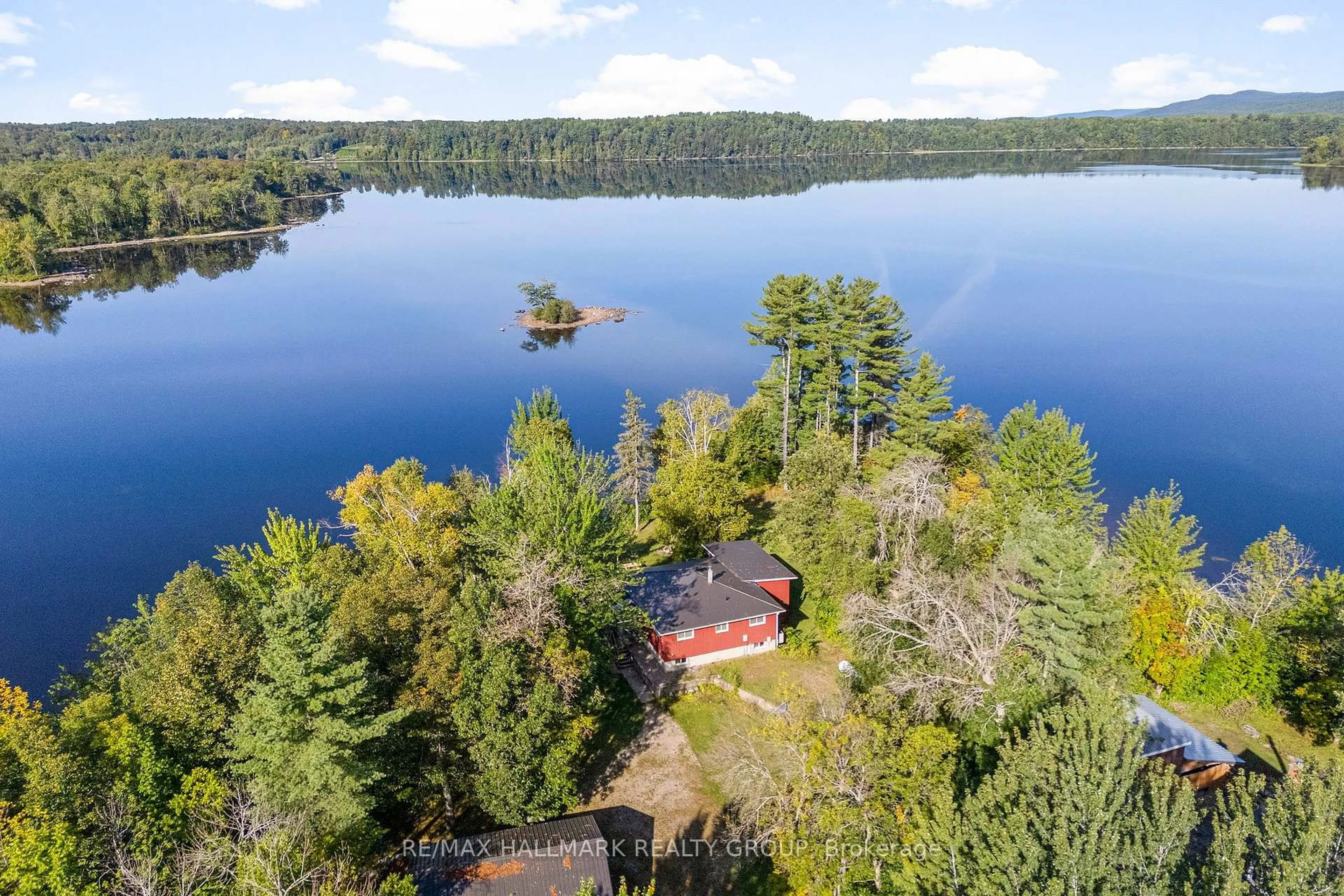 A pic from outside/outdoor area/front of a property/back of a property/a pic from drone, water/lake/river/ocean view for 347 Gervais Rd, Westmeath Ontario K0J 2L0