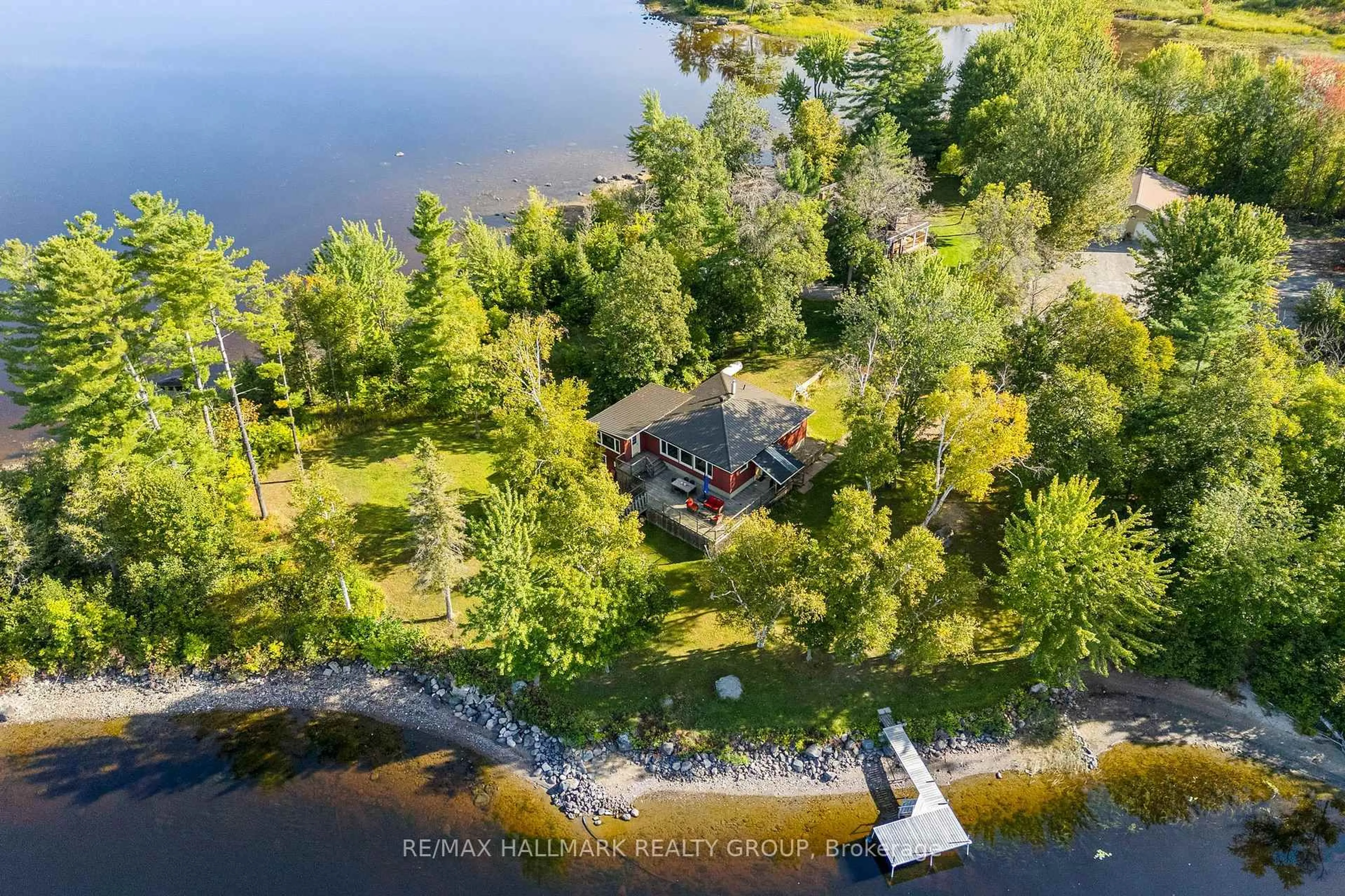 A pic from outside/outdoor area/front of a property/back of a property/a pic from drone, water/lake/river/ocean view for 347 Gervais Rd, Westmeath Ontario K0J 2L0