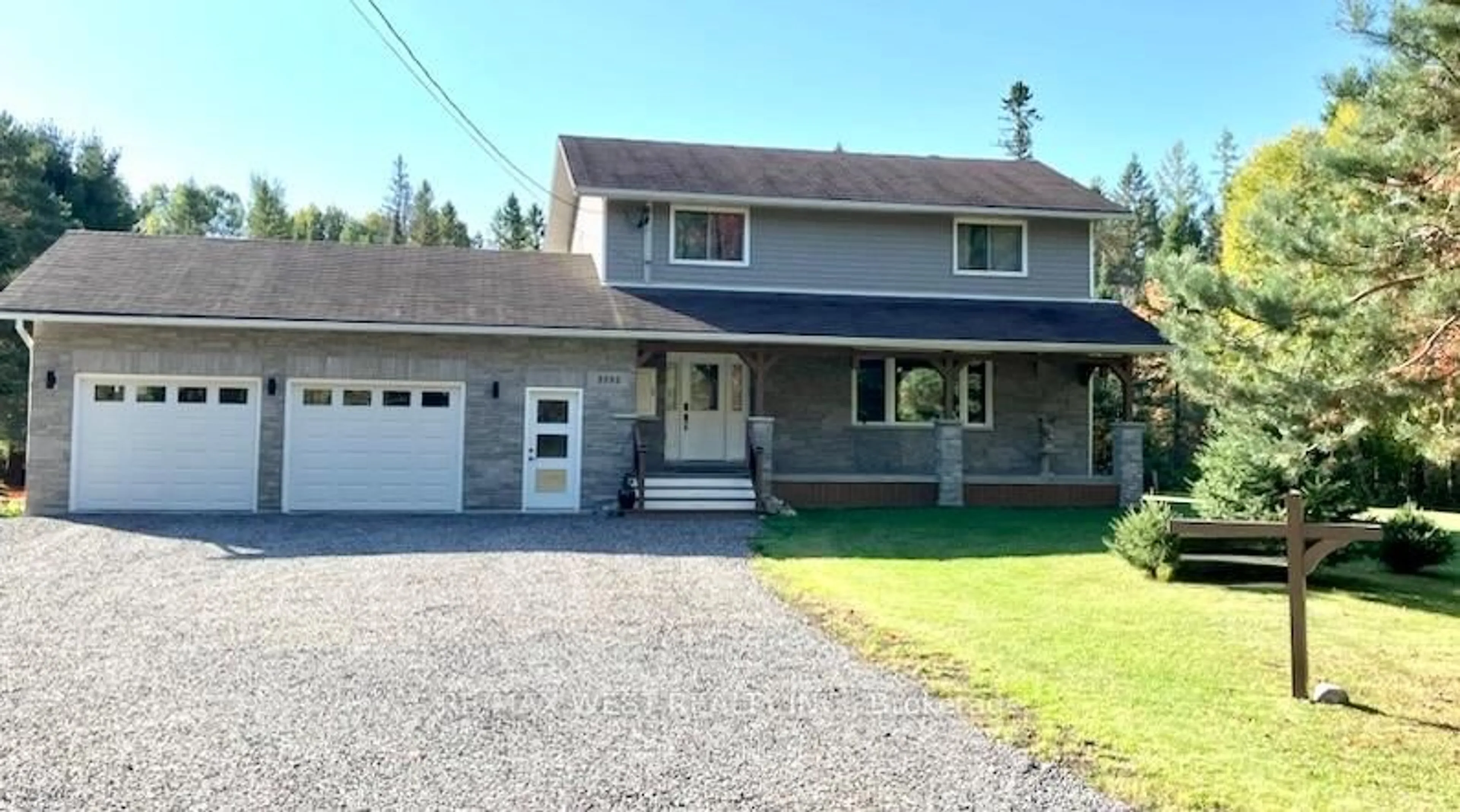 Home with vinyl exterior material, street for 2593 Alsace Rd, Nipissing Ontario P0H 1Z0