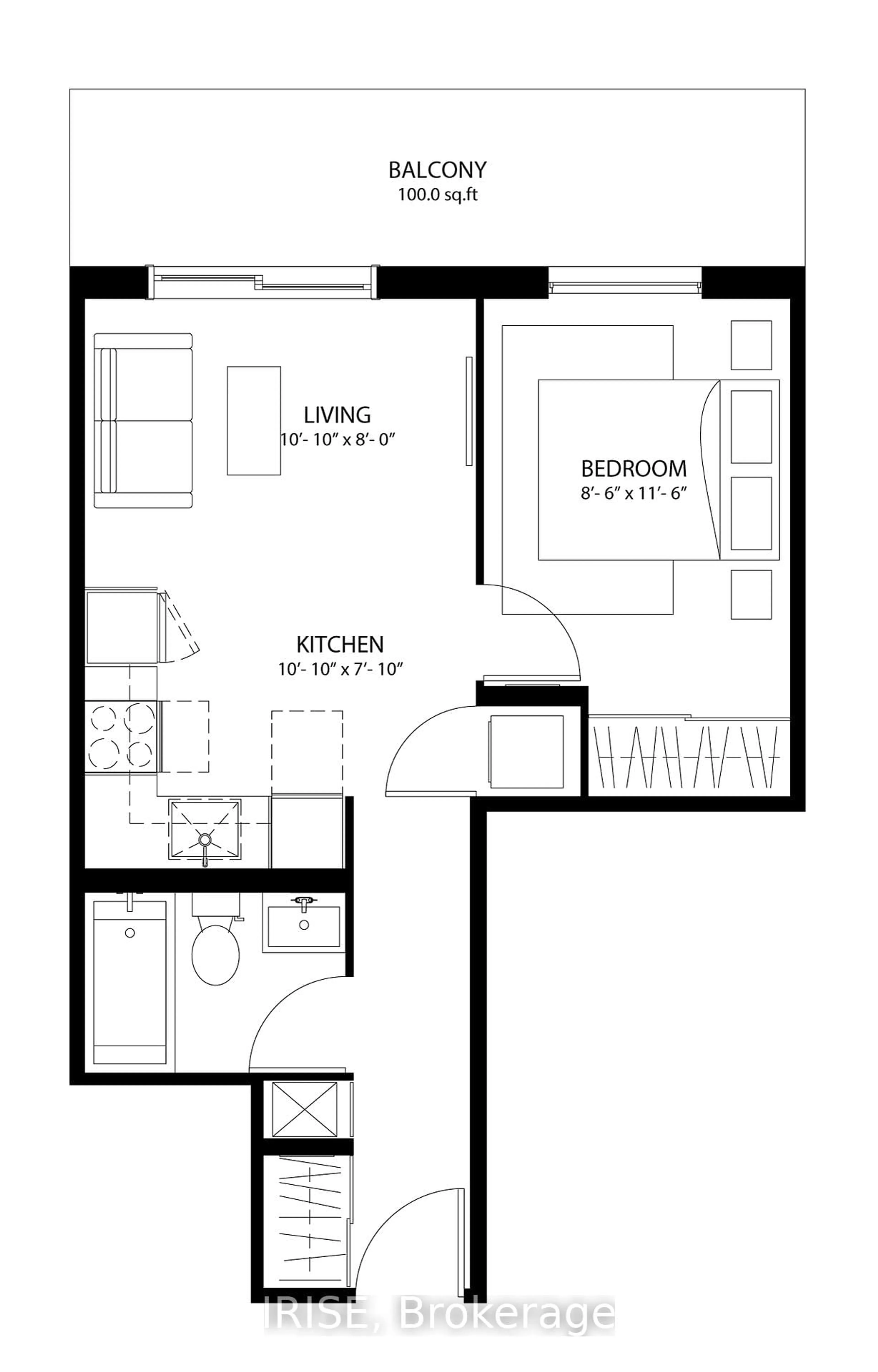 Floor plan for 33 Erie Ave #1519, Brantford Ontario N2S 2E7