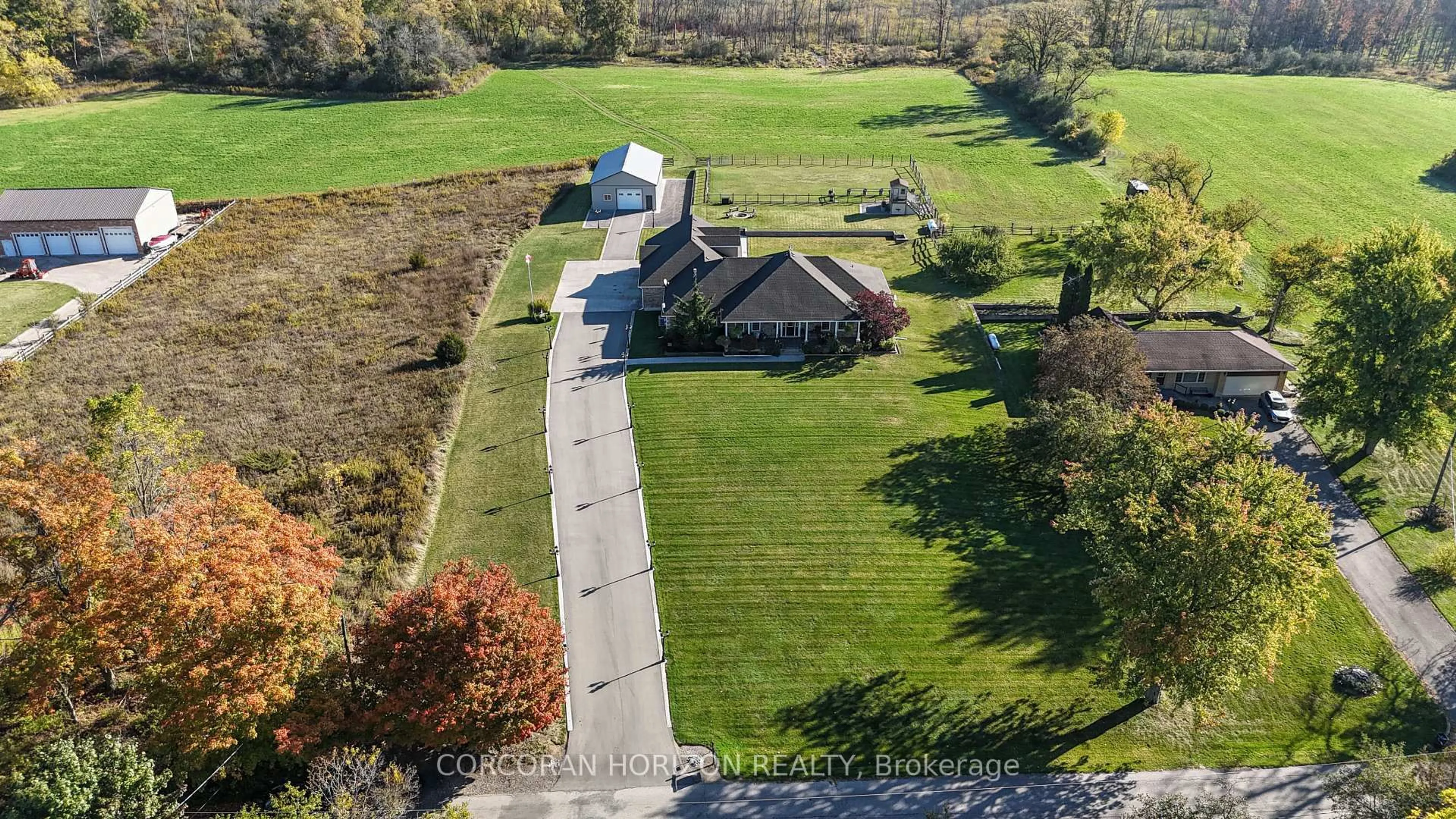 A pic from outside/outdoor area/front of a property/back of a property/a pic from drone, water/lake/river/ocean view for 1794 Seaton Rd, North Dumfries Ontario N1R 5S2