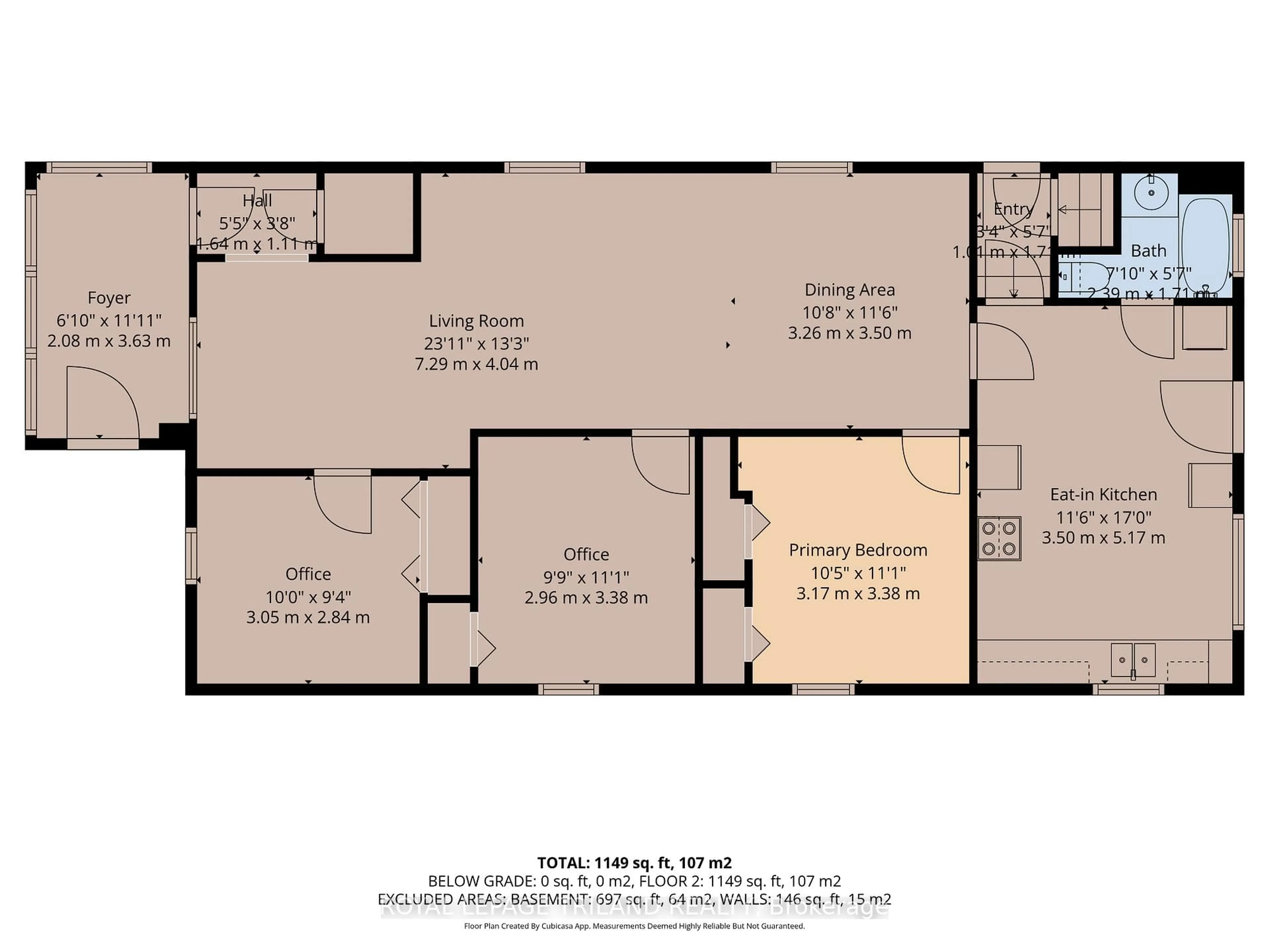 Floor plan for 61 Briscoe St, London South Ontario N6J 1M4