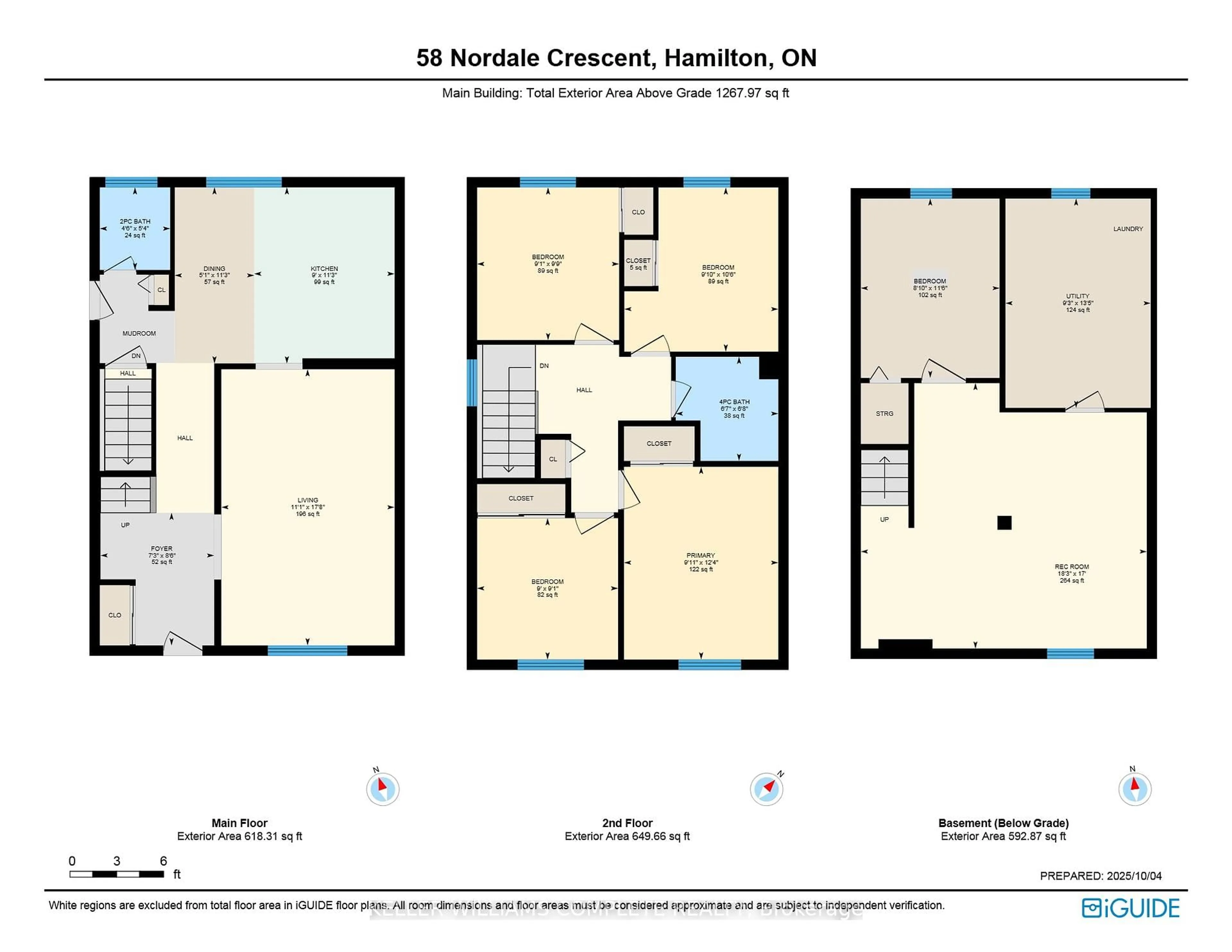 Floor plan for 58 Nordale Cres, Hamilton Ontario L8J 1H1