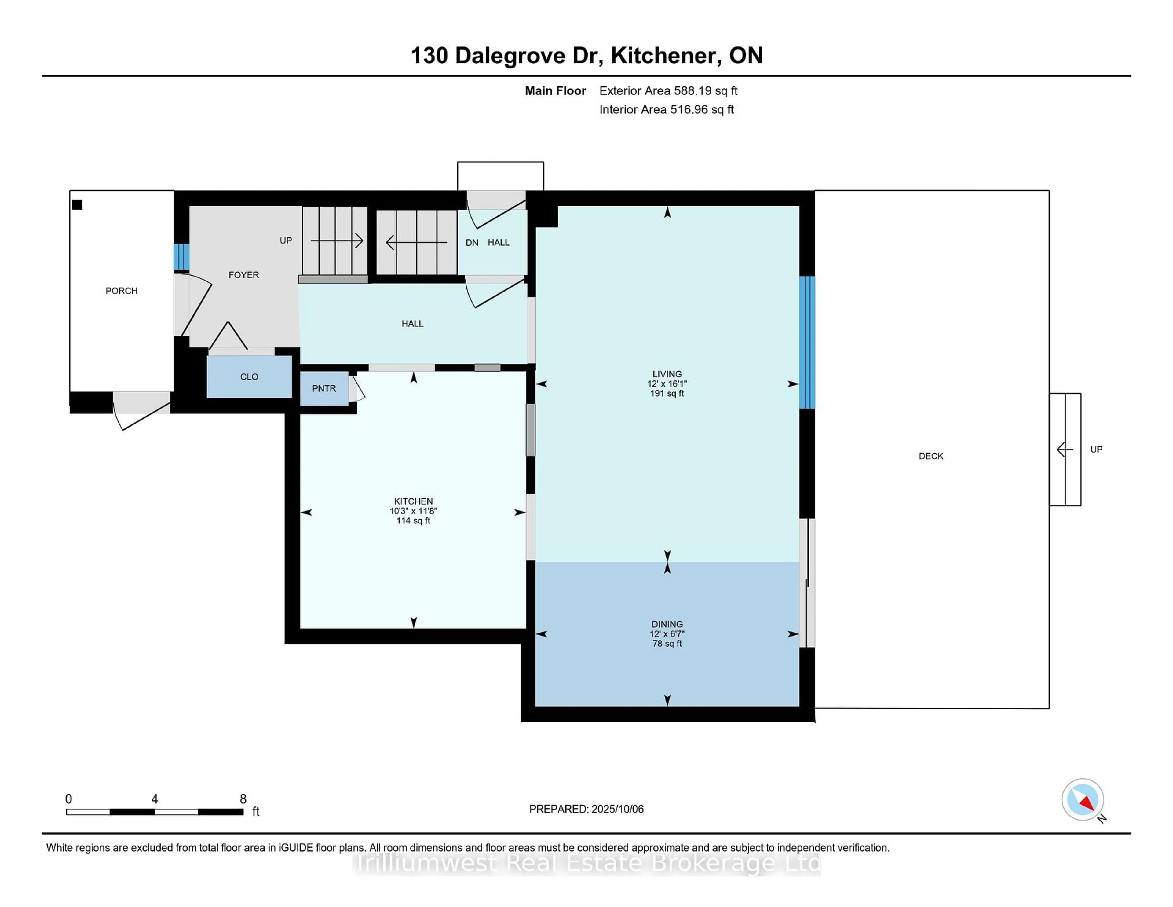 Floor plan for 130 Dalegrove Dr, Kitchener Ontario N2M 2G5