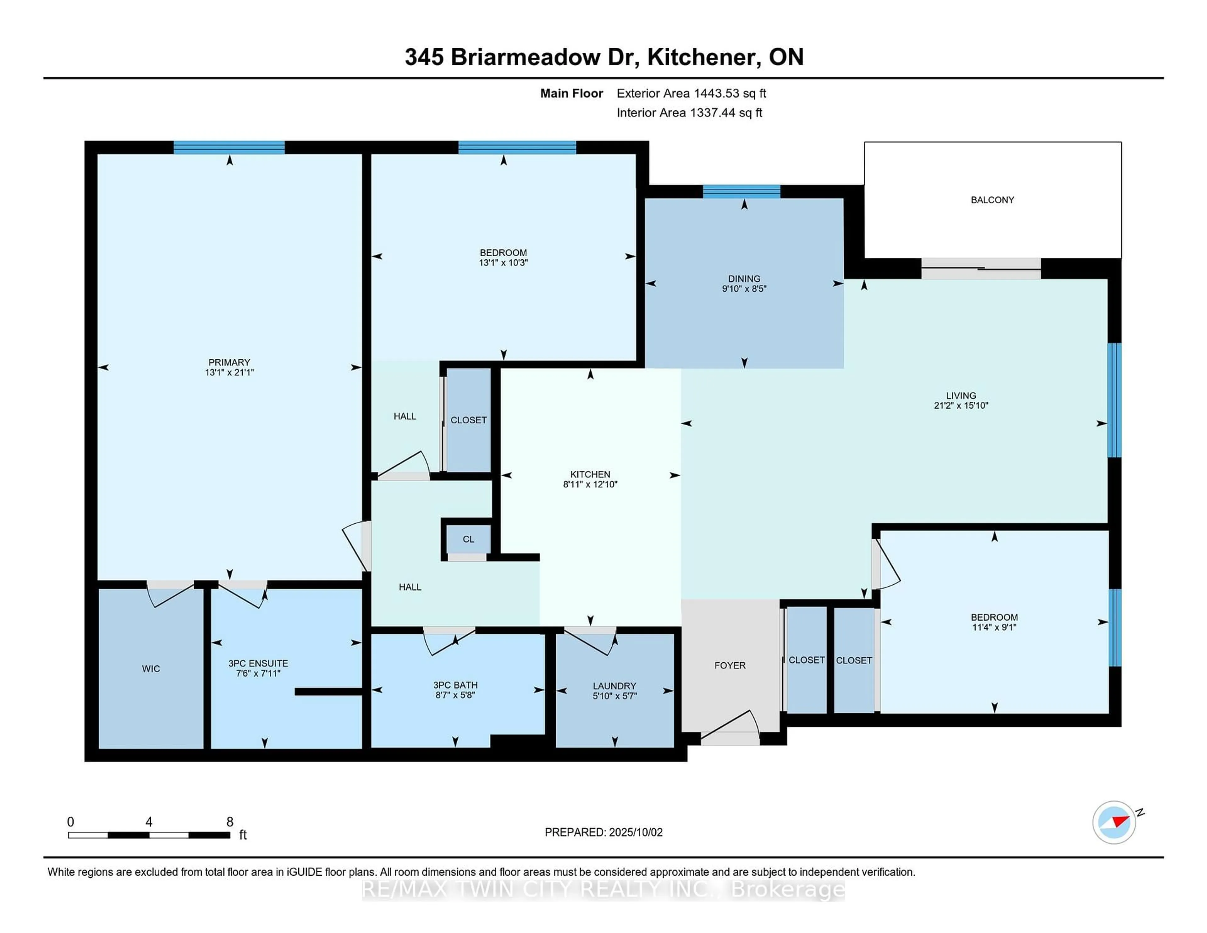 Floor plan for 345 Briarmeadow Dr #402, Kitchener Ontario N2A 4J6