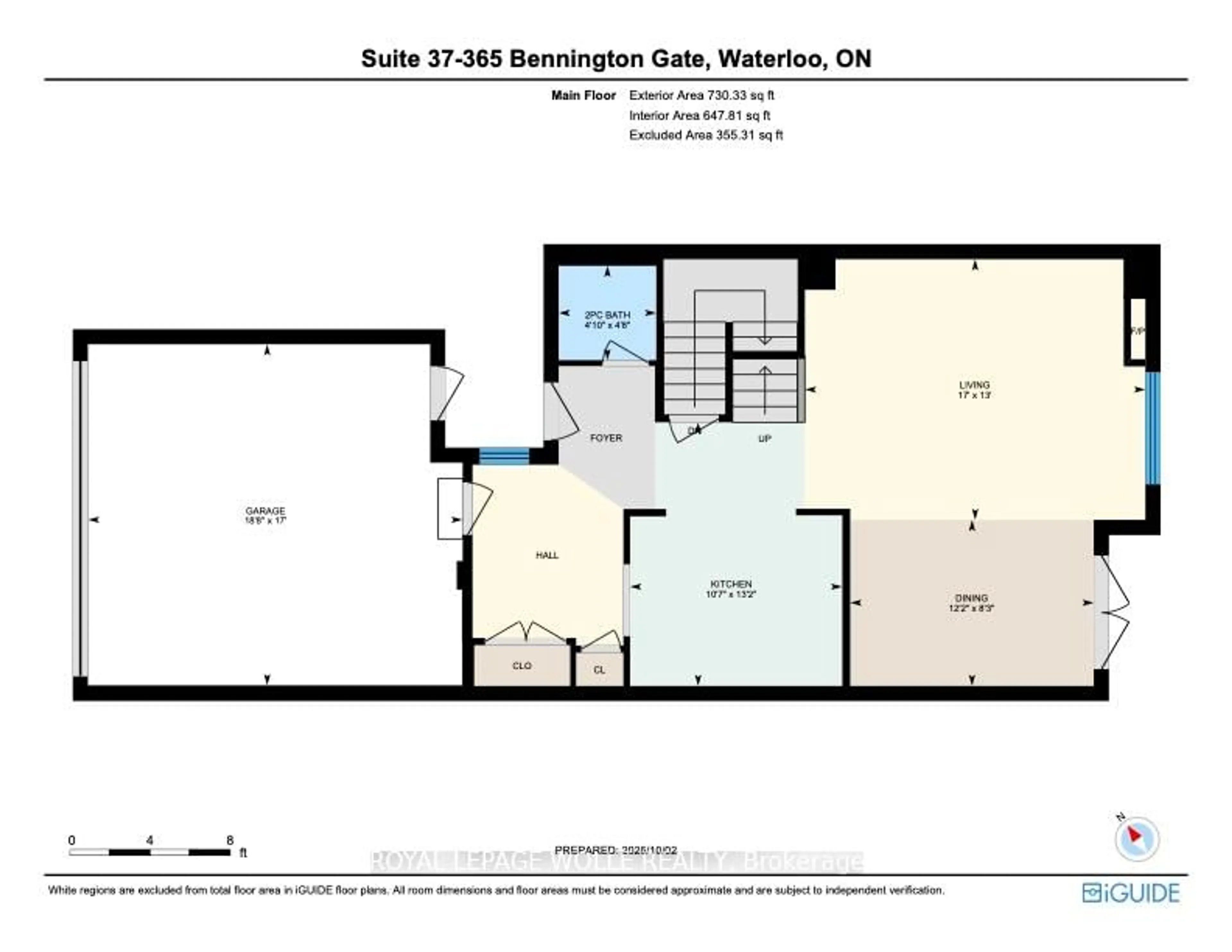 Floor plan for 365 Bennington Gate #37, Waterloo Ontario N2T 2L1