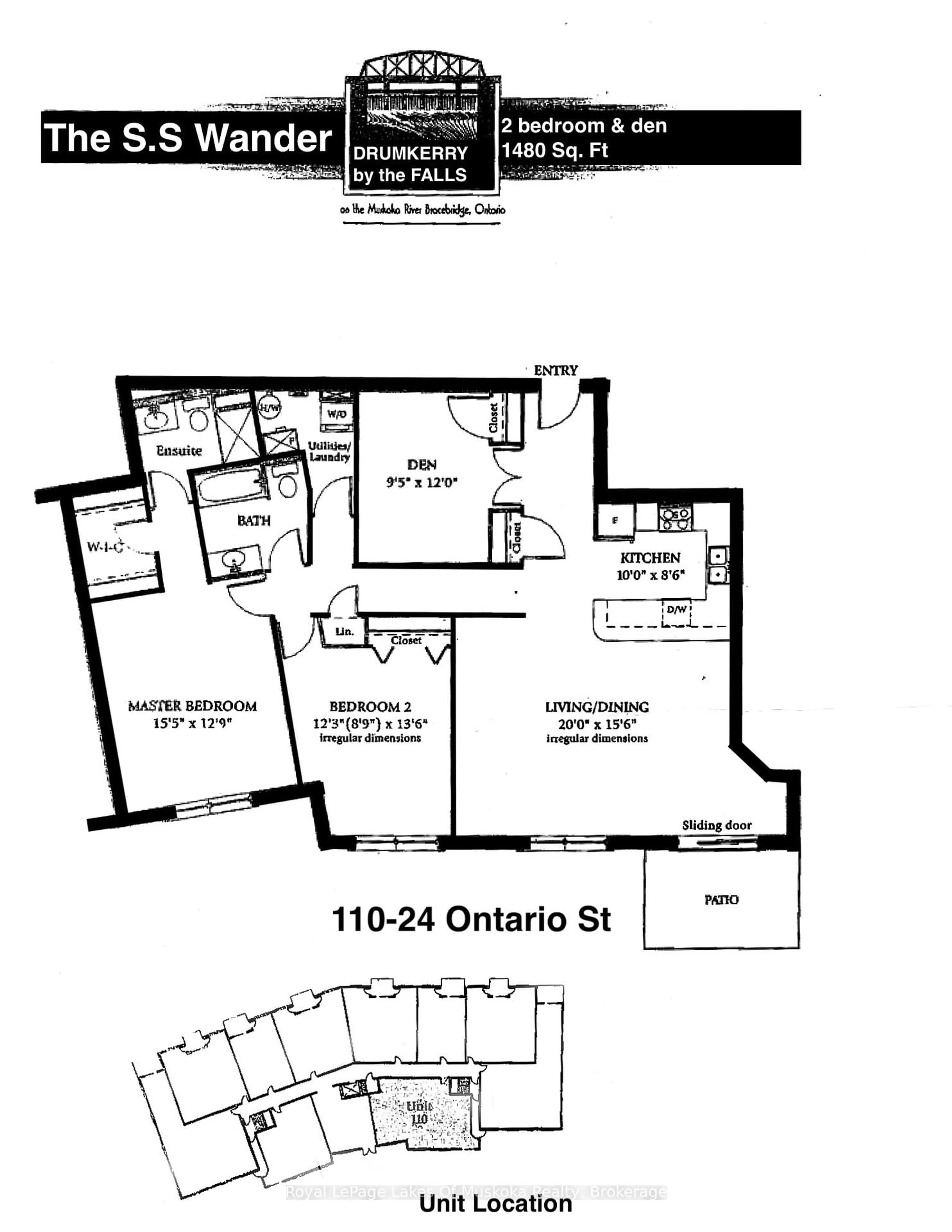 Floor plan for 24 Ontario St #110, Bracebridge Ontario P1L 2H5