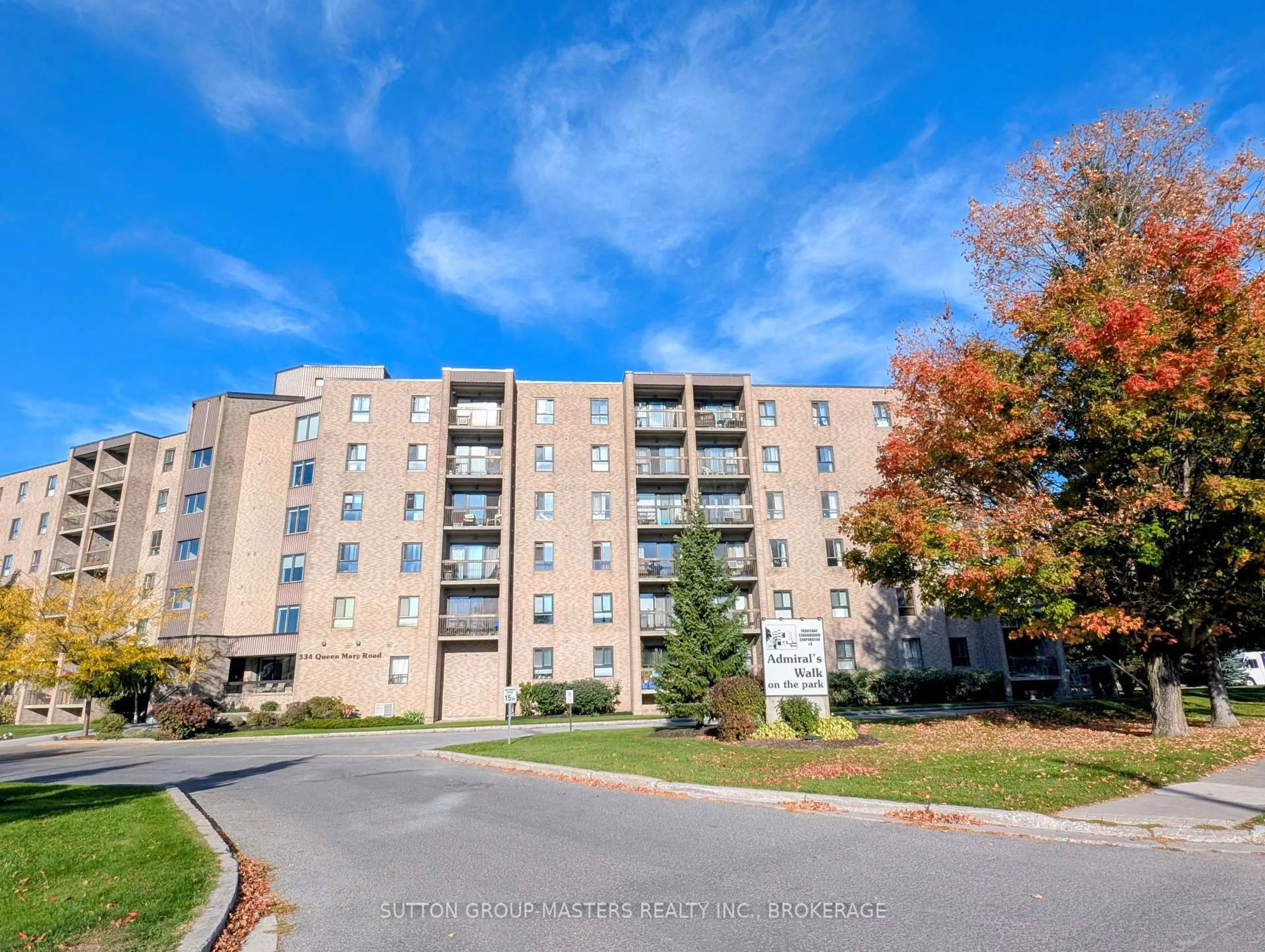 A pic from outside/outdoor area/front of a property/back of a property/a pic from drone, unknown for 334 Queen Mary Rd #404, Kingston Ontario K7M 7E7