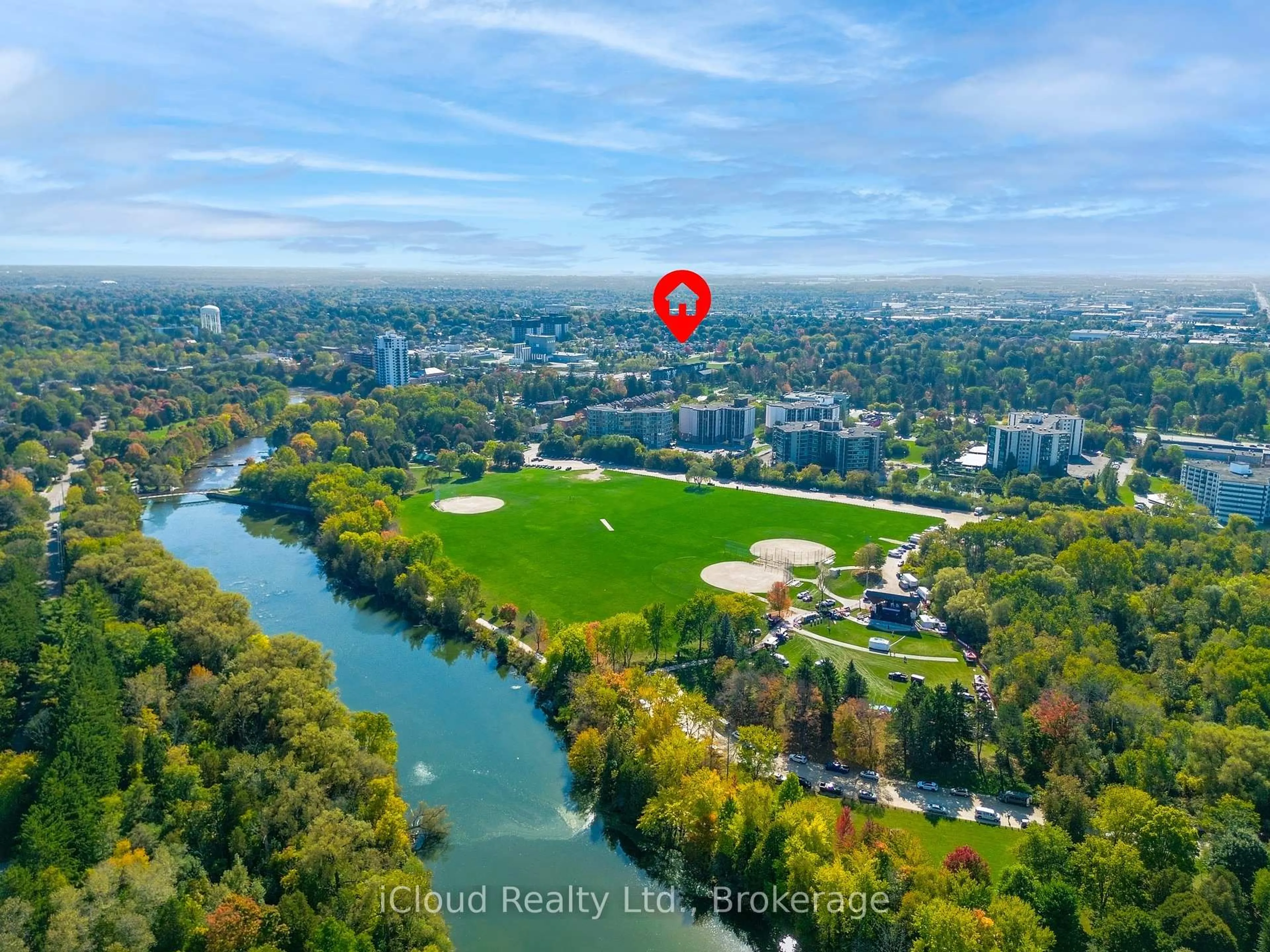 A pic from outside/outdoor area/front of a property/back of a property/a pic from drone, water/lake/river/ocean view for 28 Barton St, Guelph Ontario N1H 1M3