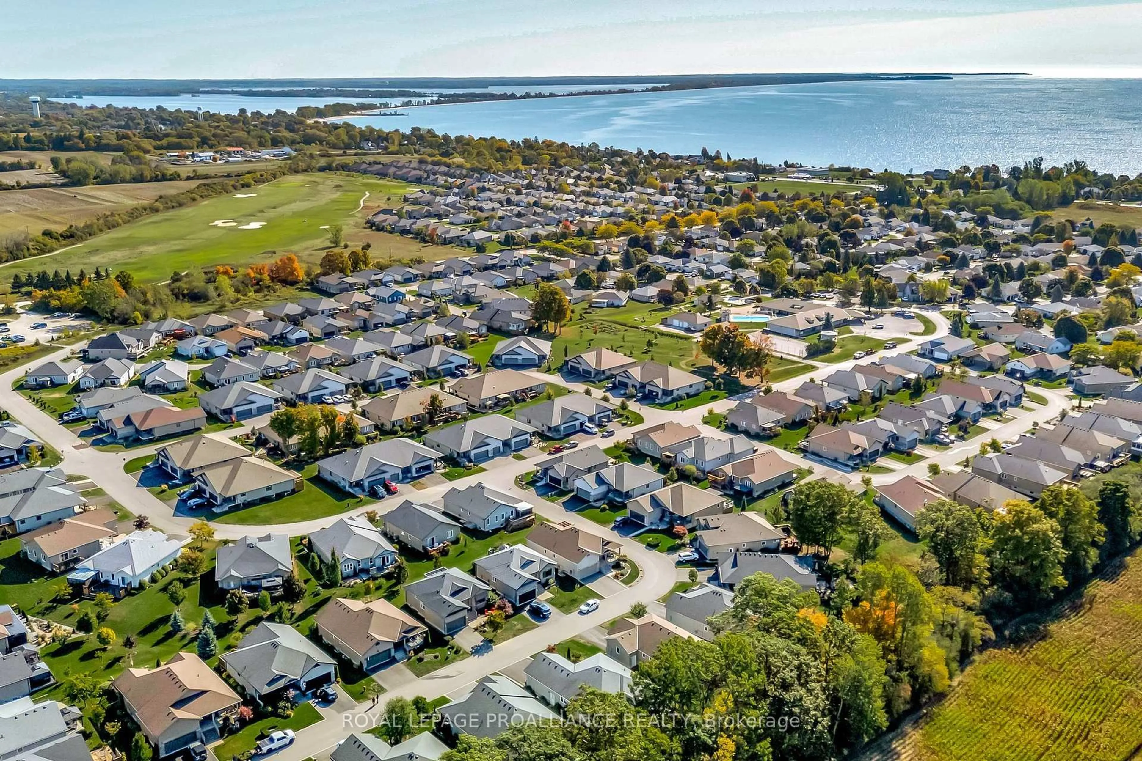 A pic from outside/outdoor area/front of a property/back of a property/a pic from drone, water/lake/river/ocean view for 10 Conger Dr, Prince Edward County Ontario K0K 3L0