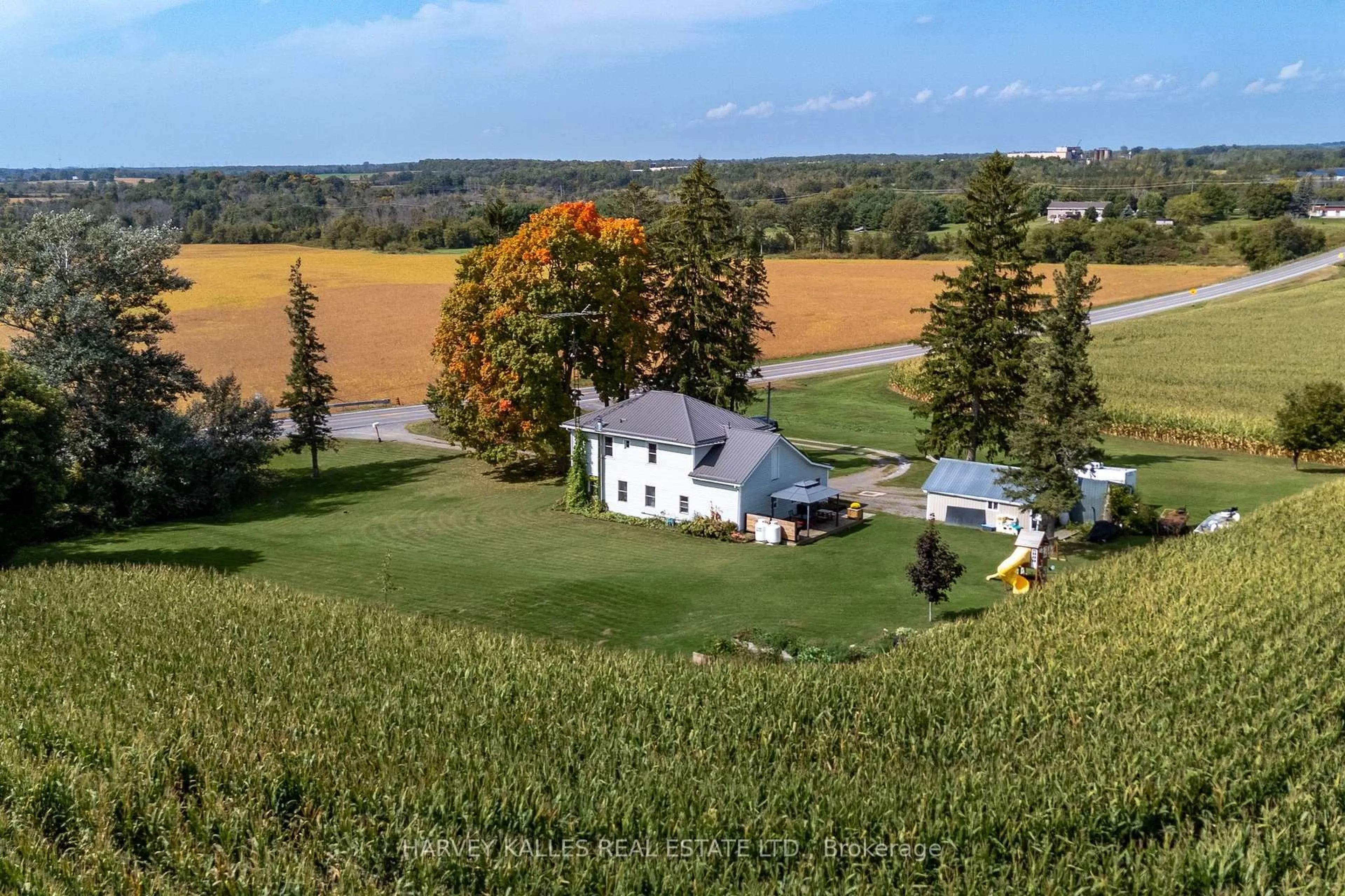 A pic from outside/outdoor area/front of a property/back of a property/a pic from drone, mountain view for 52 County Road 18 Rd, Greater Napanee Ontario K7R 3K9