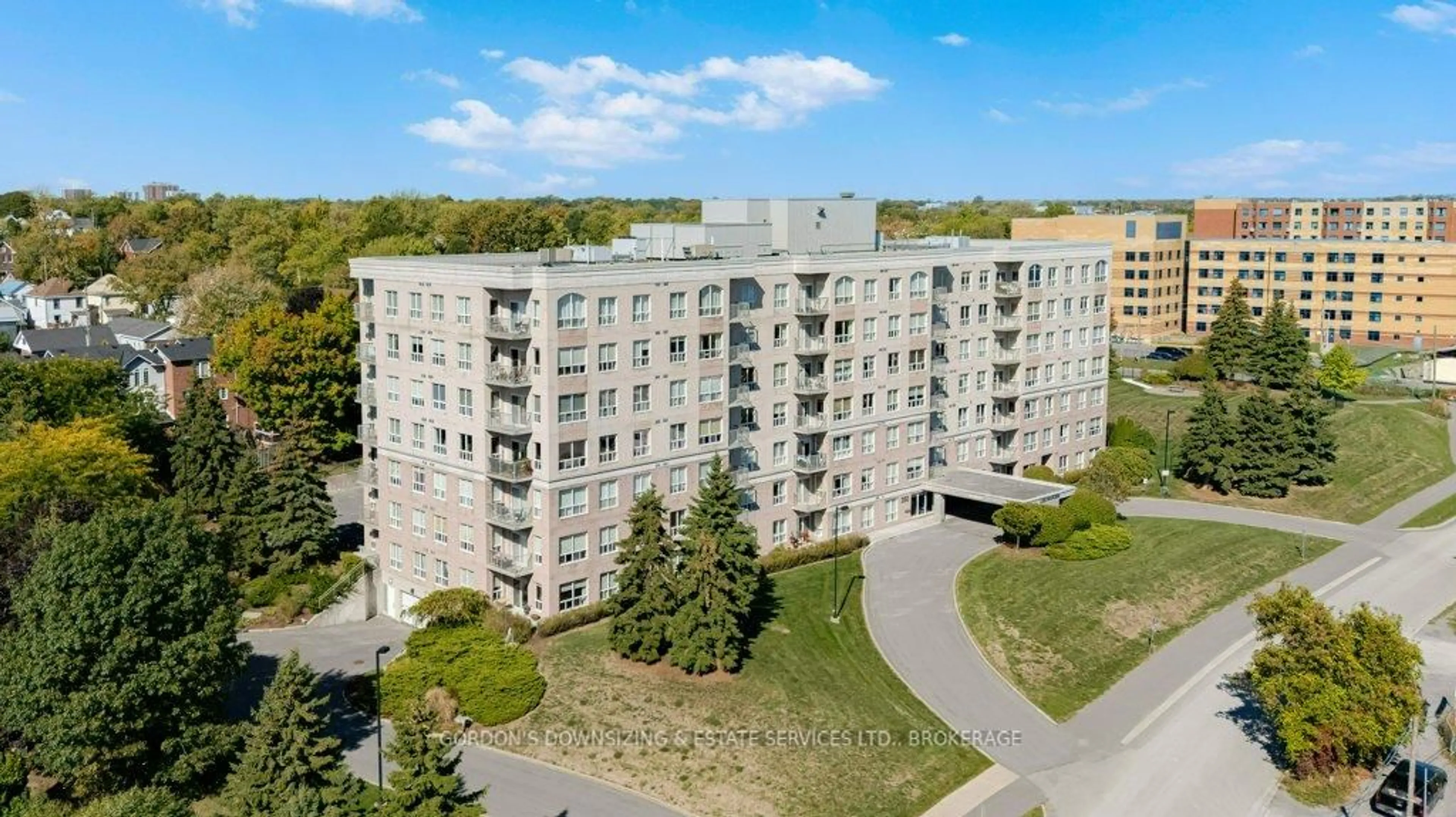 A pic from outside/outdoor area/front of a property/back of a property/a pic from drone, city buildings view from balcony for 350 Wellington St #410, Kingston Ontario K7K 7J7