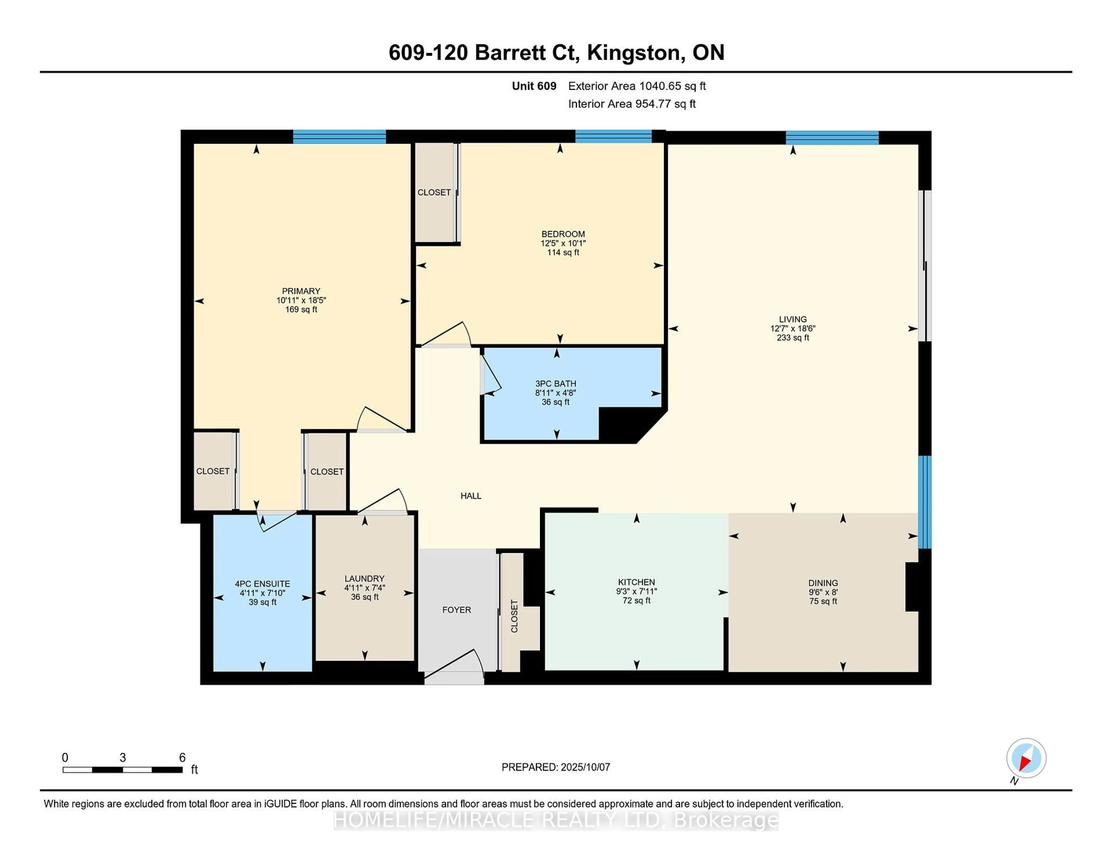 Floor plan for 120 Barrett Crt #609, Kingston Ontario K7L 5H6
