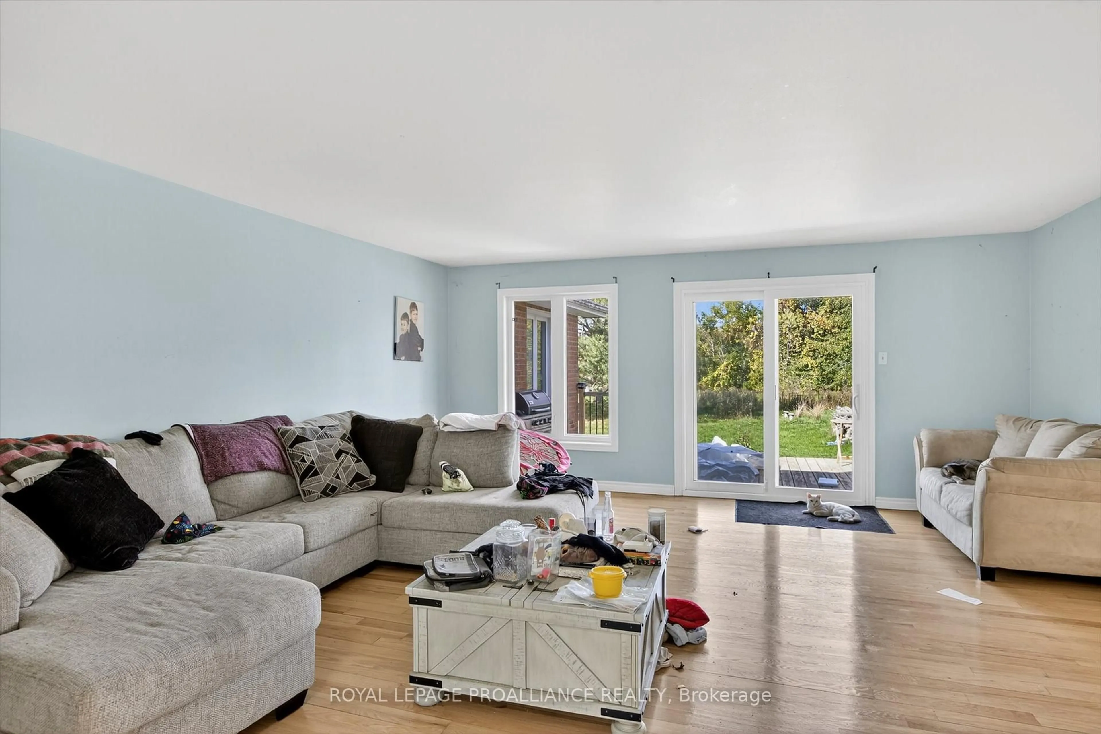 Living room with furniture, wood/laminate floor for 1592 12th Line Smith, Selwyn Ontario K0L 2H0