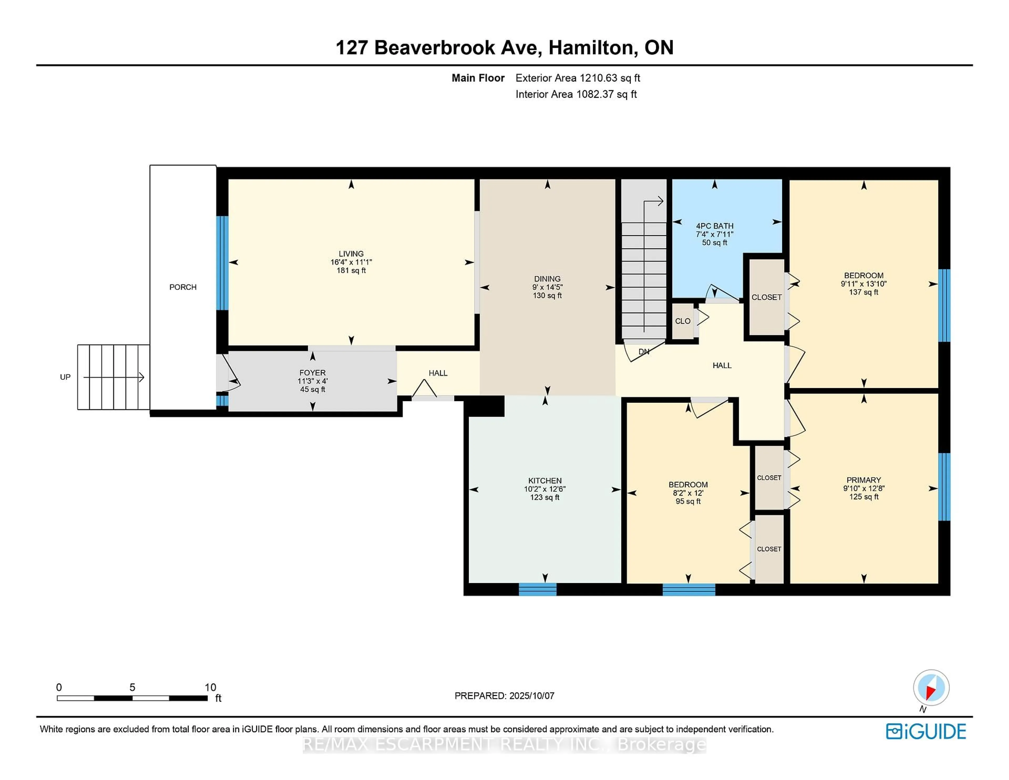 Floor plan for 127 Beaverbrook Ave, Hamilton Ontario L8W 3T1