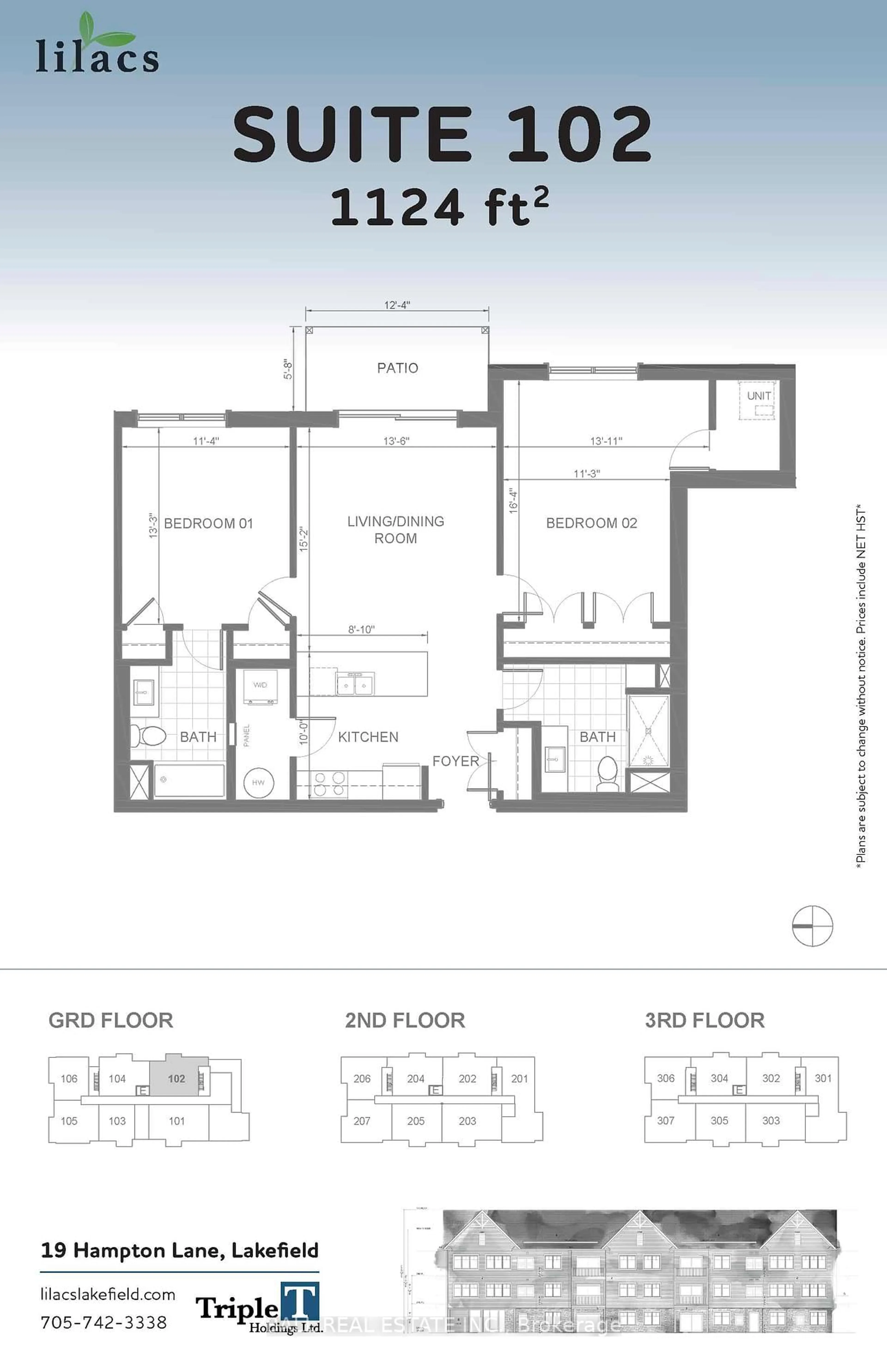 Floor plan for 19 Hampton Lane #102, Selwyn Ontario K0L 2H0
