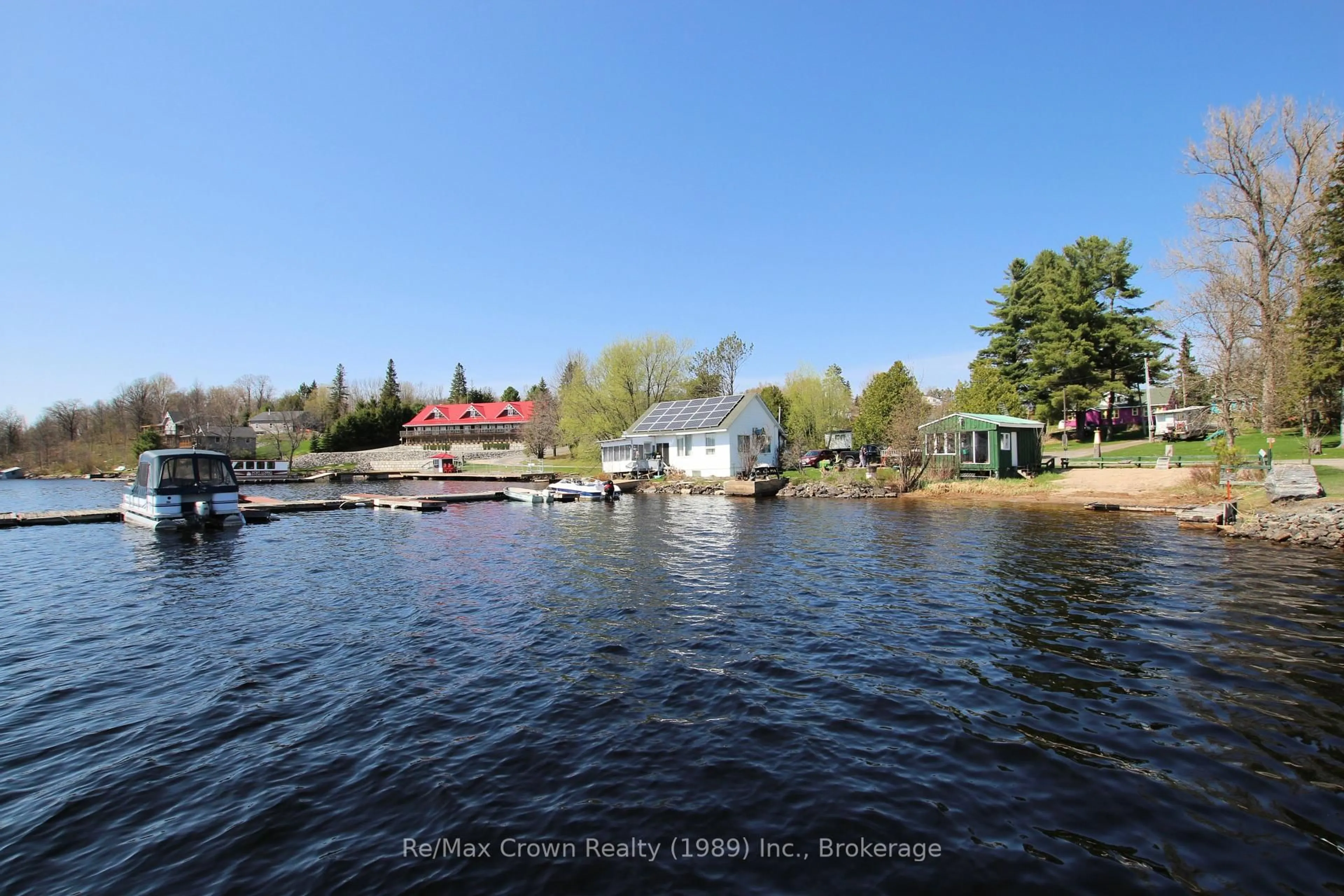 A pic from outside/outdoor area/front of a property/back of a property/a pic from drone, water/lake/river/ocean view for 84-85 Wilson Lake Rd, Parry Sound Remote Area Ontario P0H 1Y0
