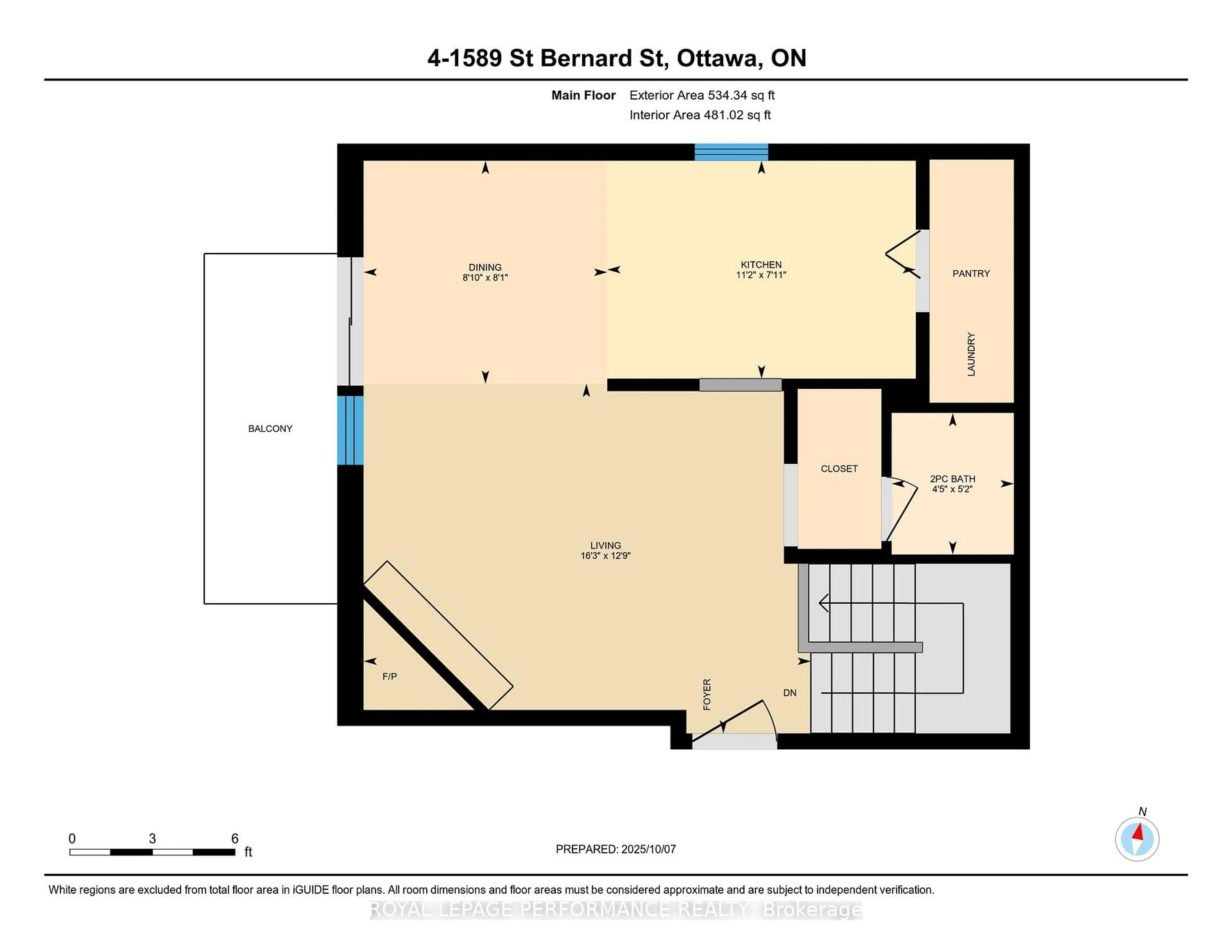 Floor plan for 1589 St Bernard St #402, Ottawa Ontario K1T 3H8