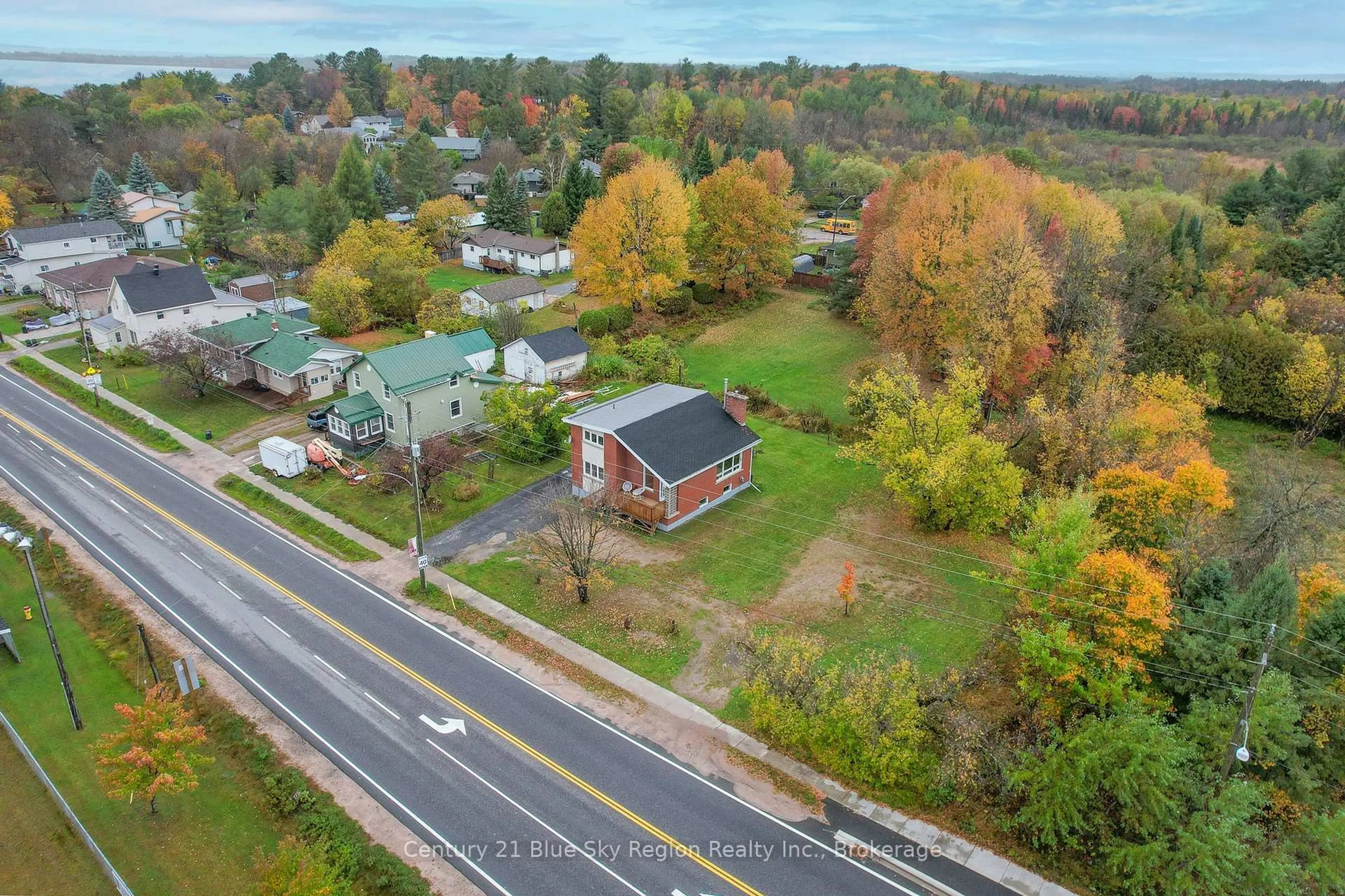A pic from outside/outdoor area/front of a property/back of a property/a pic from drone, street for 444 Lansdowne St, Callander Ontario P0H 1H0