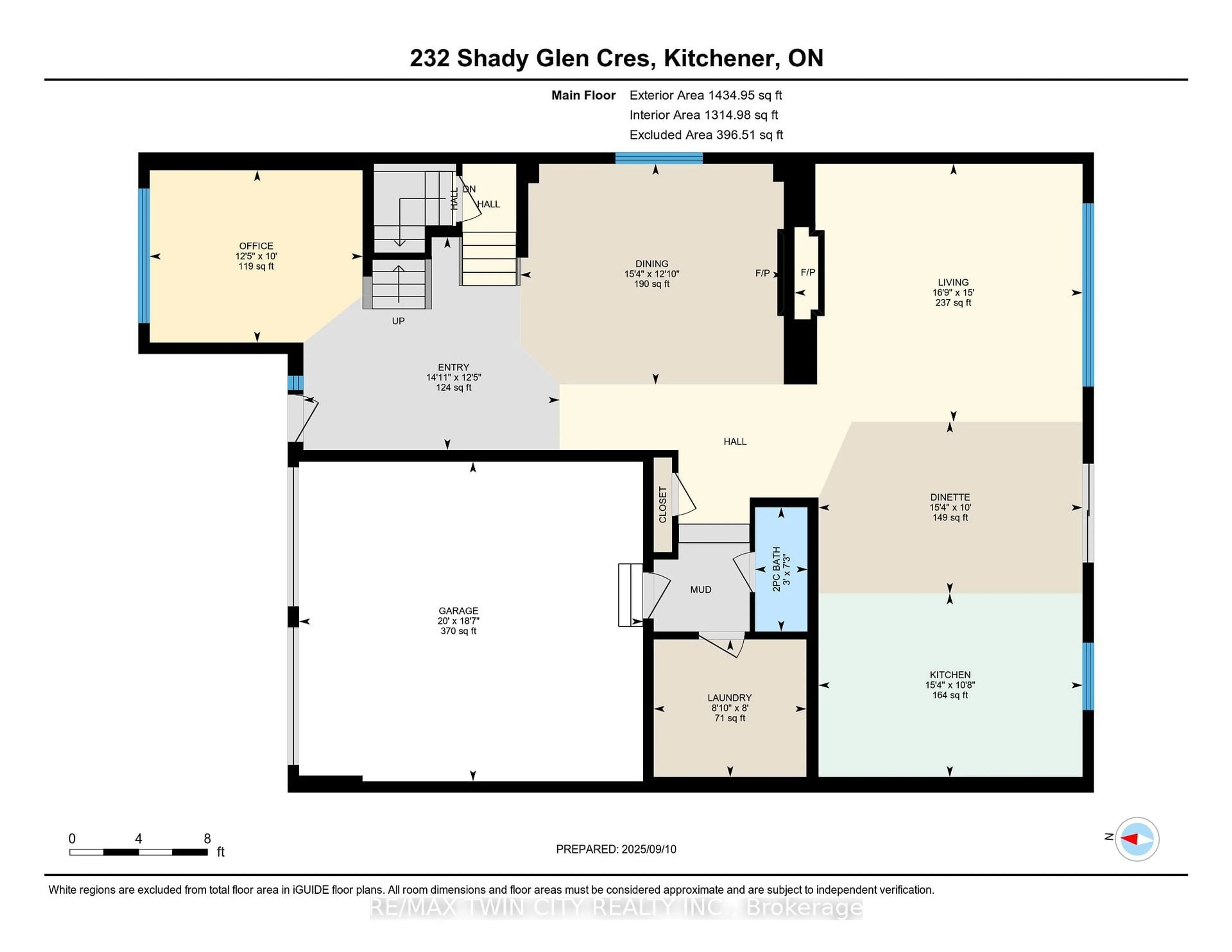 Floor plan for 232 Shady Glen Cres, Kitchener Ontario N2R 1P6