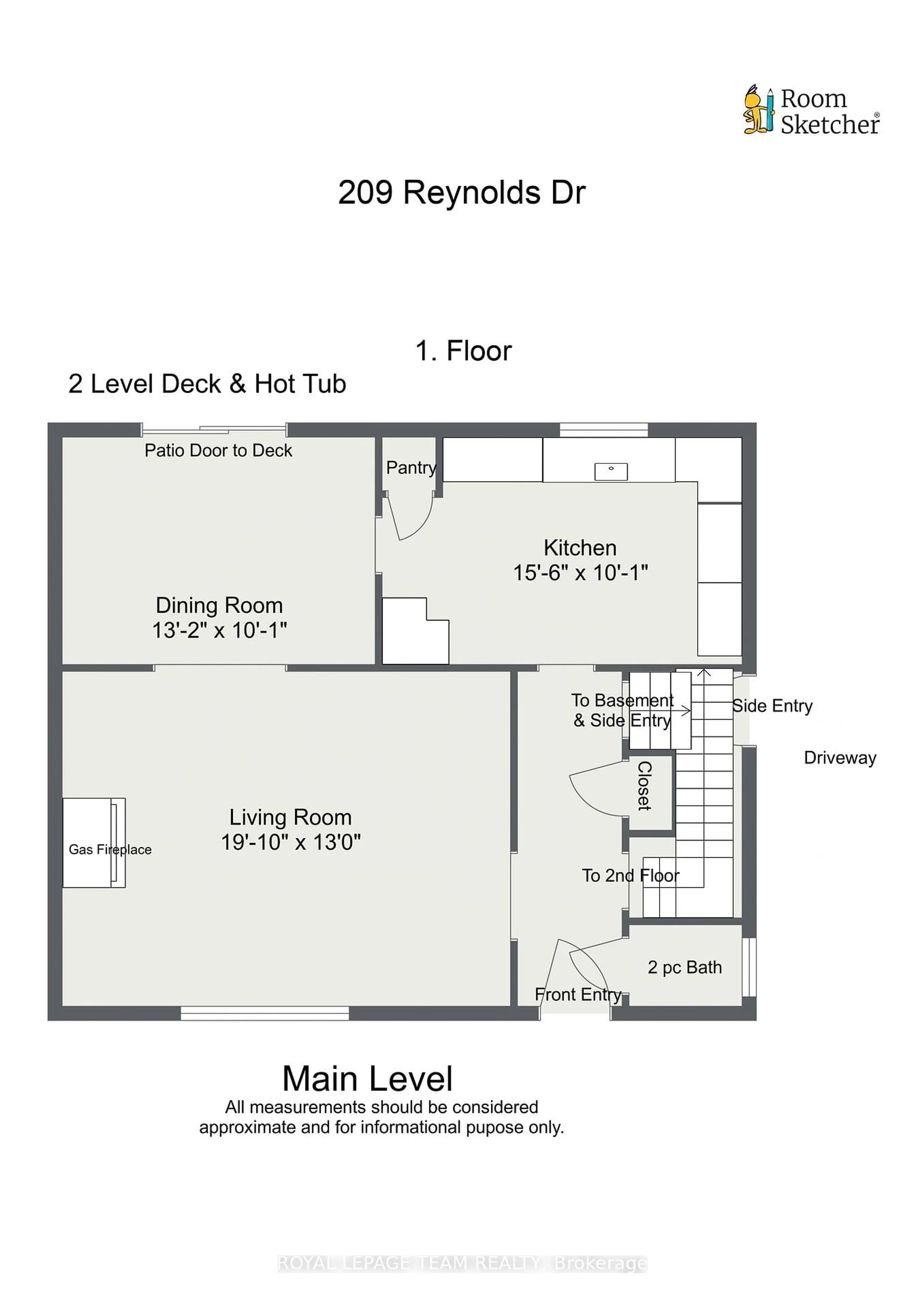 Floor plan for 209 Reynolds Dr, Brockville Ontario K6V 1X8