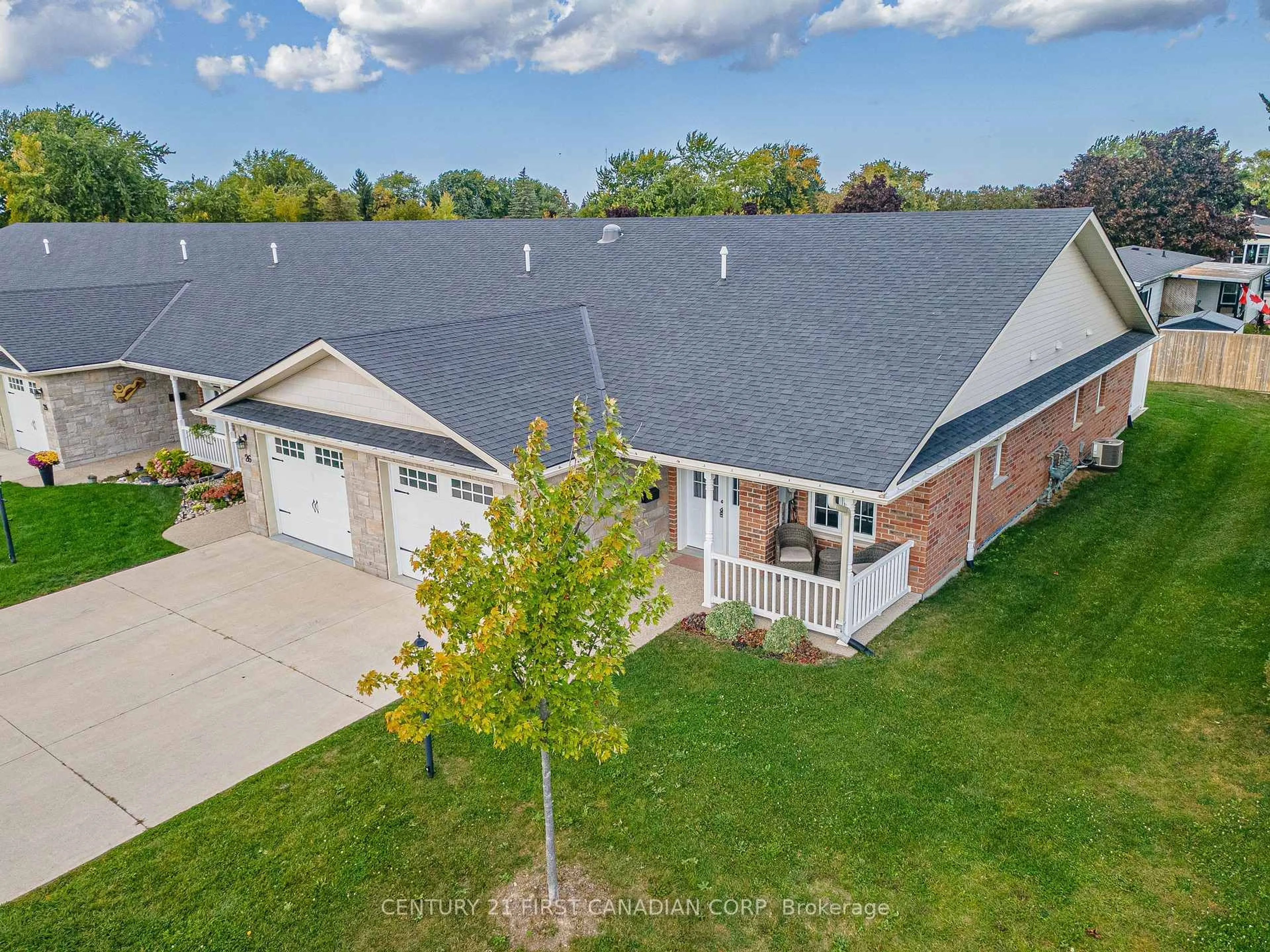 A pic from outside/outdoor area/front of a property/back of a property/a pic from drone, unknown for 24 Devon Dr, South Huron Ontario N0M 1S3