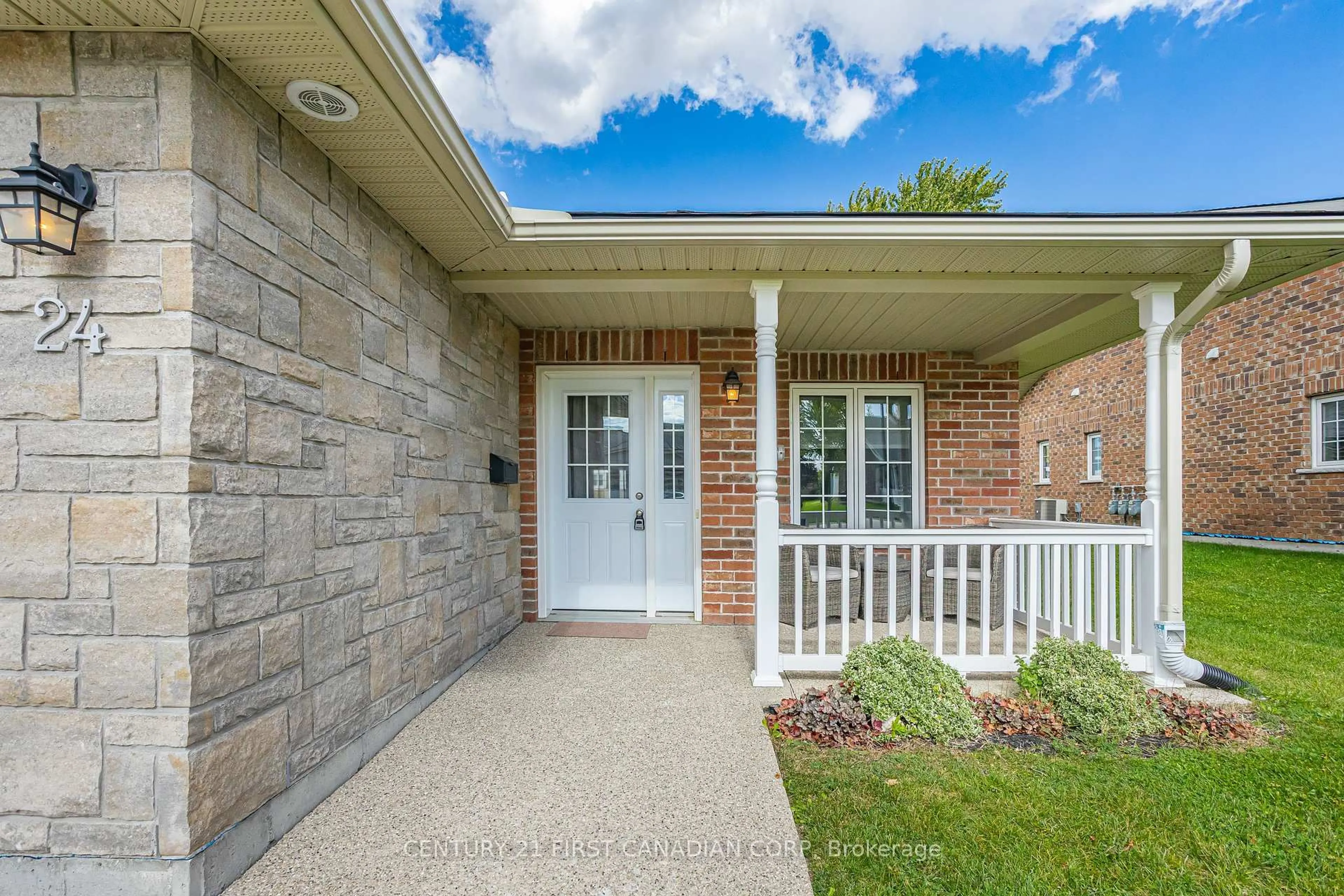 Home with brick exterior material, street for 24 Devon Dr, South Huron Ontario N0M 1S3