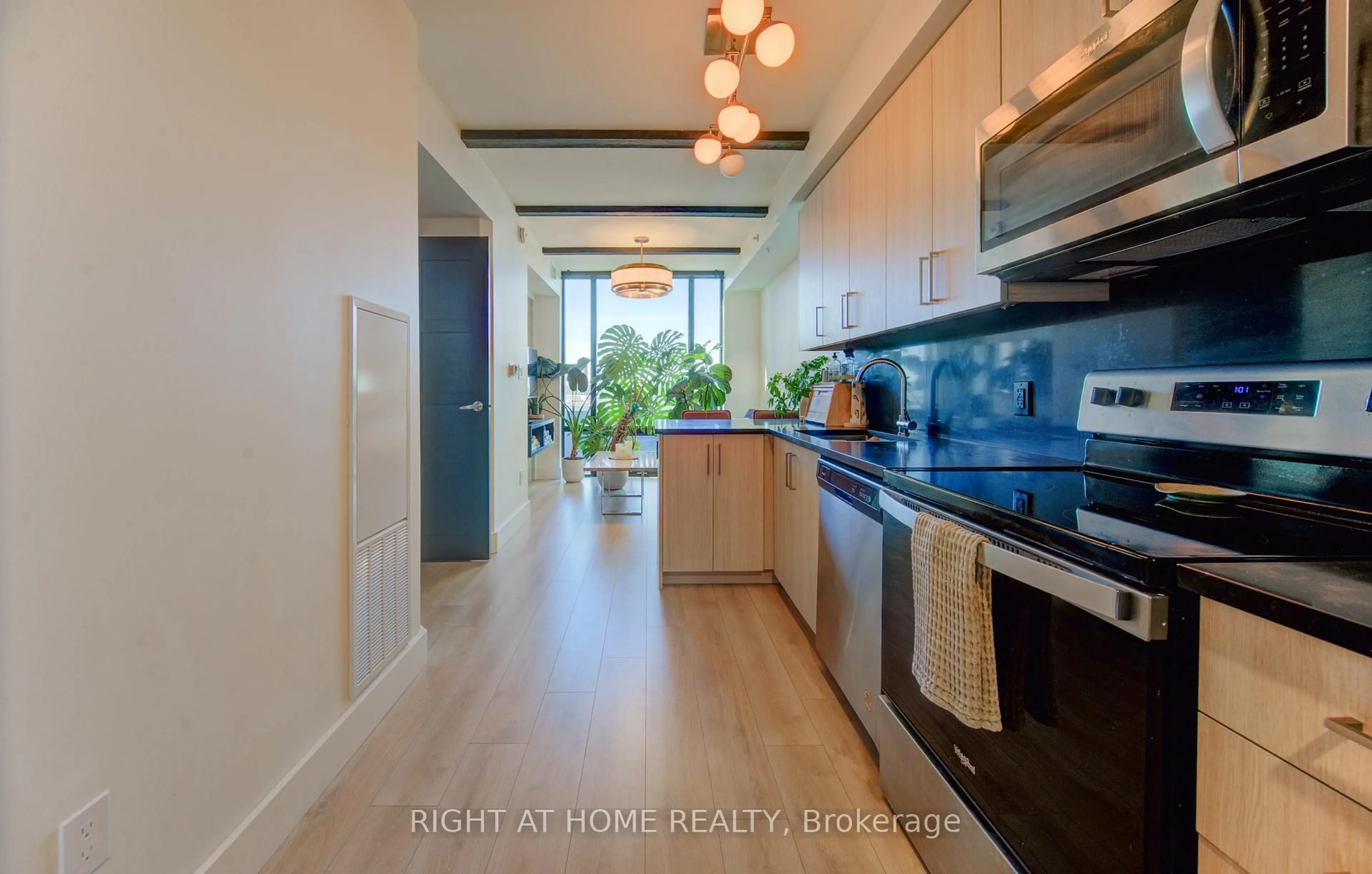 Open concept kitchen, ceramic/tile floor for 145 Columbia St #1030, Waterloo Ontario N2L 0K7