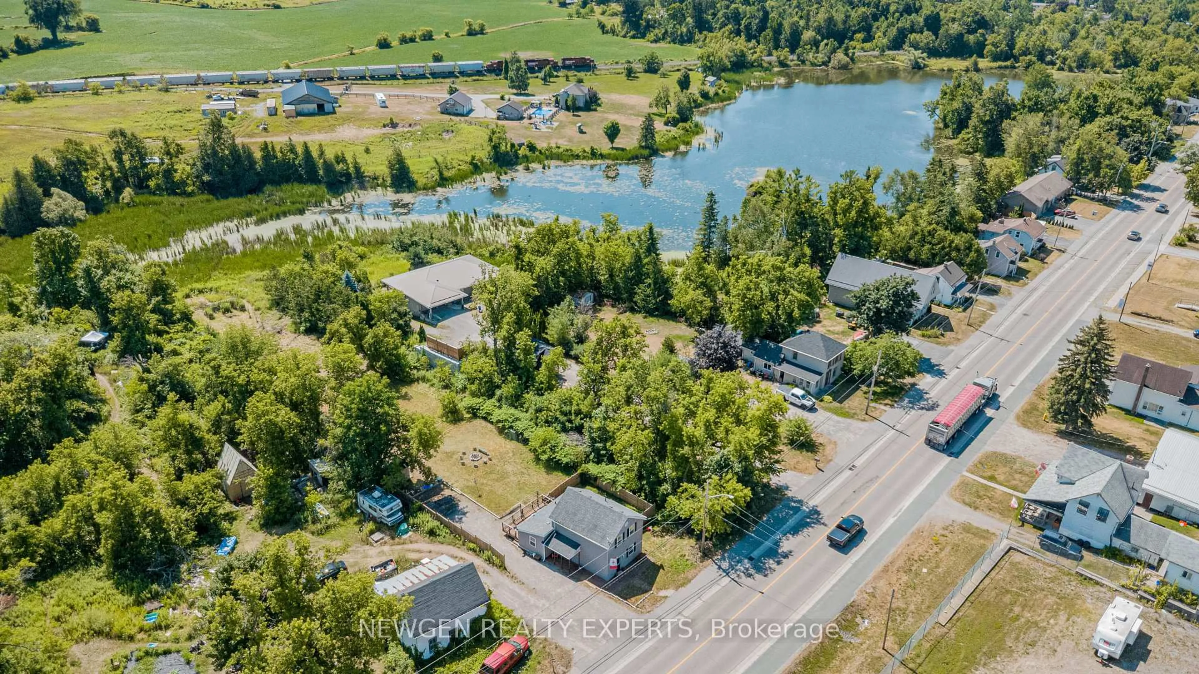 A pic from outside/outdoor area/front of a property/back of a property/a pic from drone, water/lake/river/ocean view for 4419 Hwy 7 Highway, Asphodel-Norwood Ontario K0L 2V0