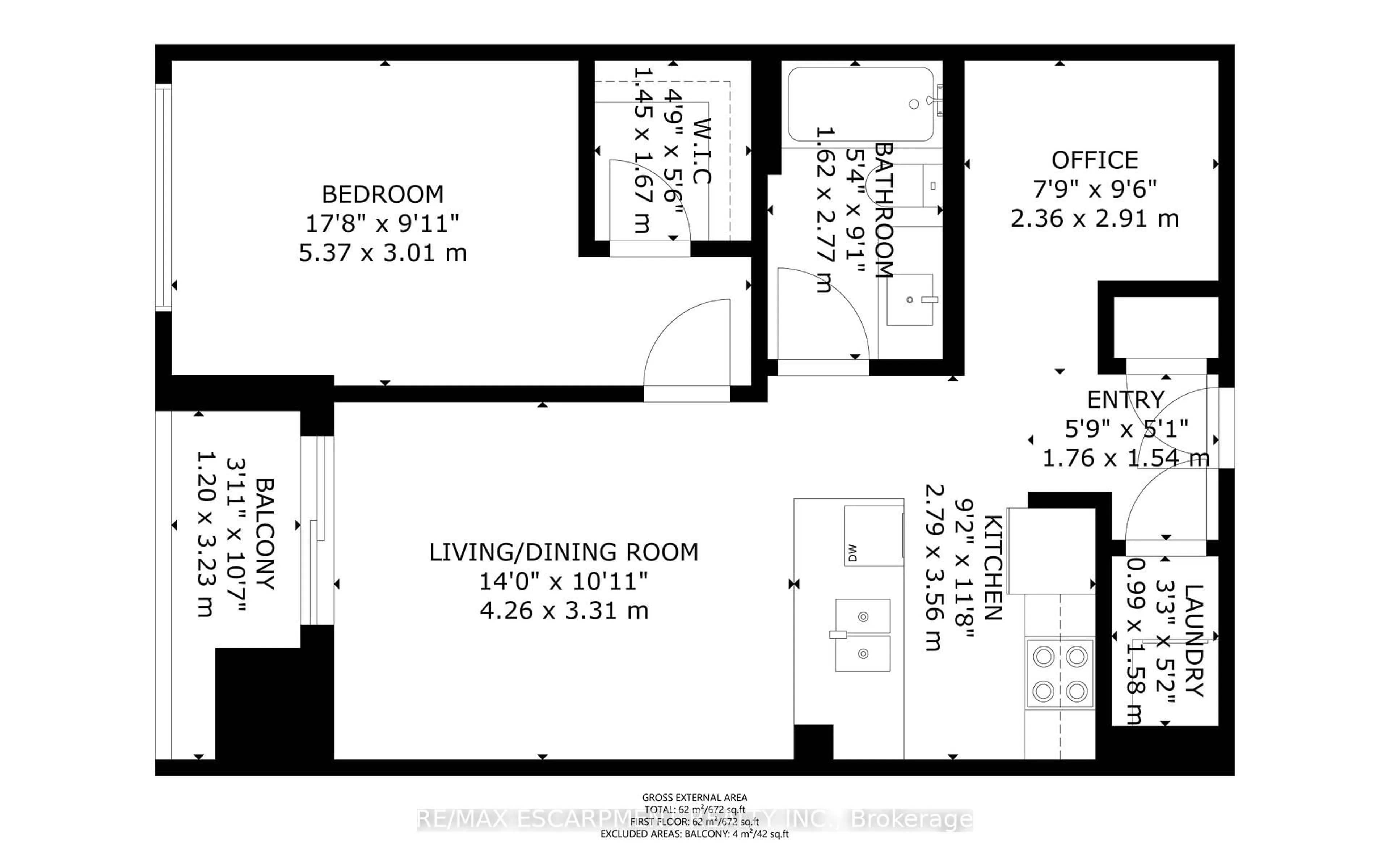 Floor plan for 125 Shoreview Pl #428, Hamilton Ontario L8G 0K3