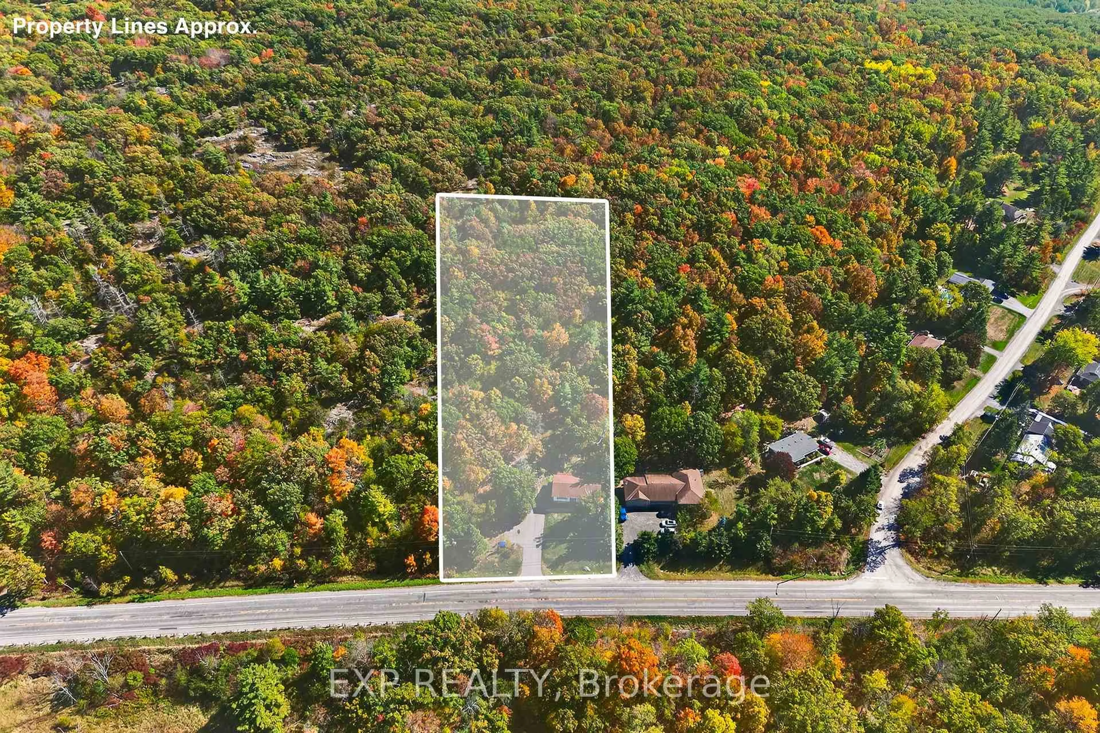 A pic from outside/outdoor area/front of a property/back of a property/a pic from drone, forest/trees view for 3127 2 Highway, Kingston Ontario K7L 5H6